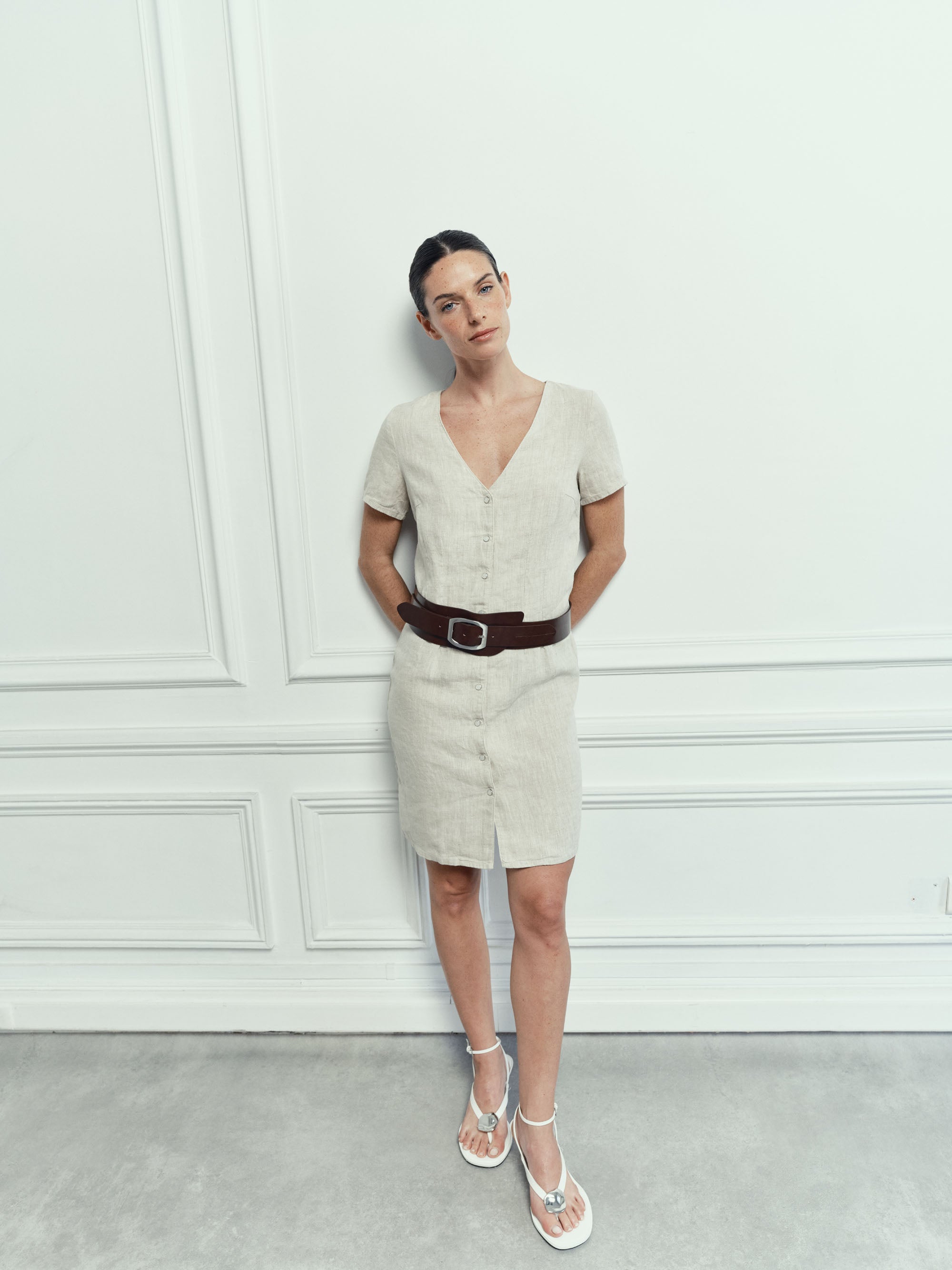 Robe Alena en Lin - Natural