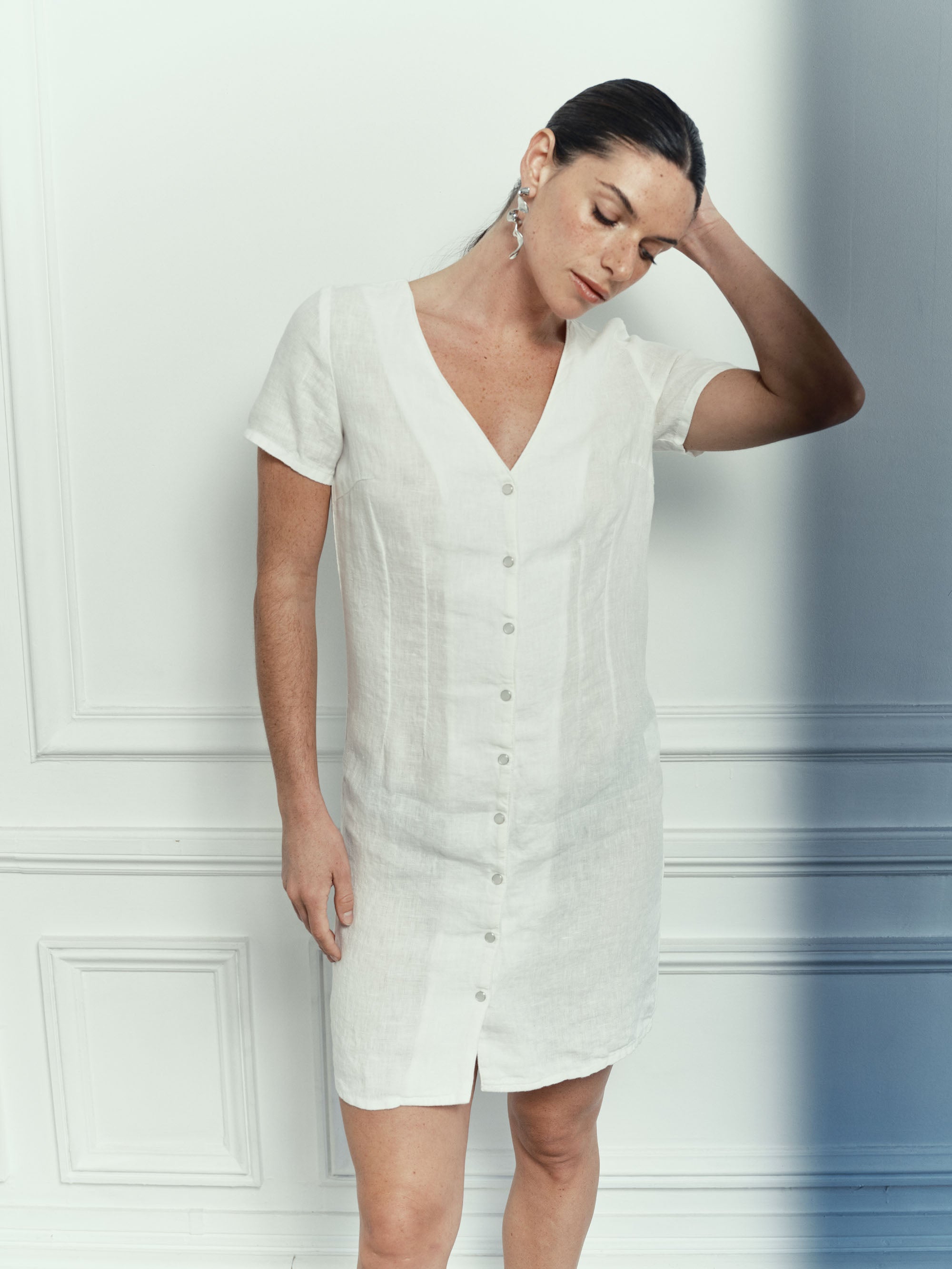 Robe Alena en Lin - White