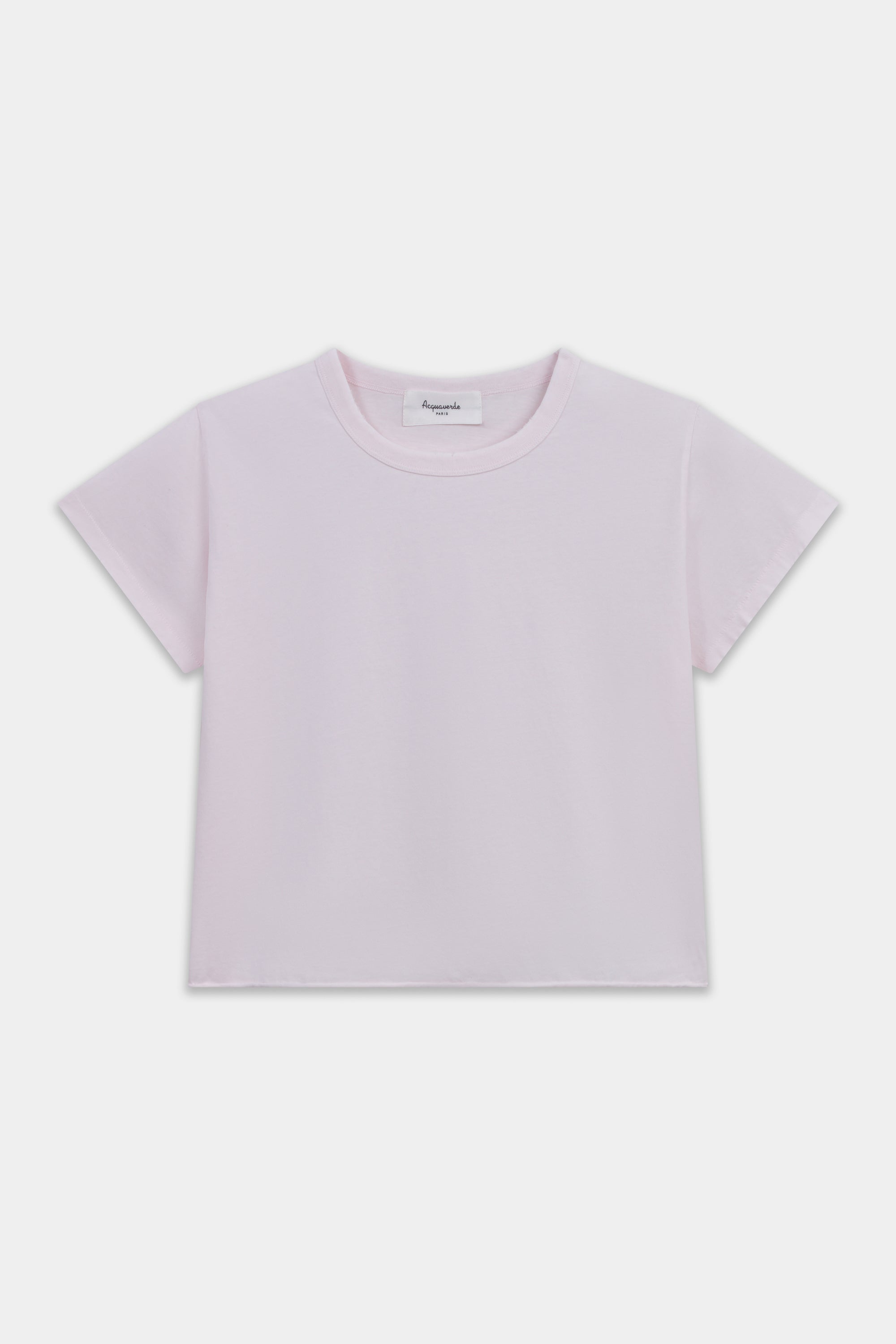 T-shirt Court à Effet Usé - Pale Pink