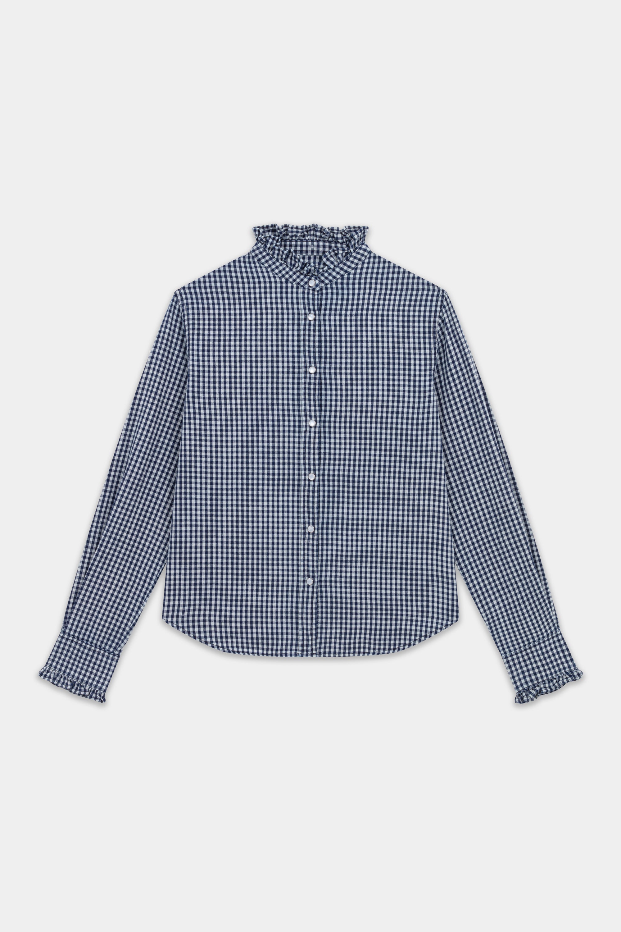Acquaverde Chemise Gaby - Vichy à Carreaux Navy/ Off White