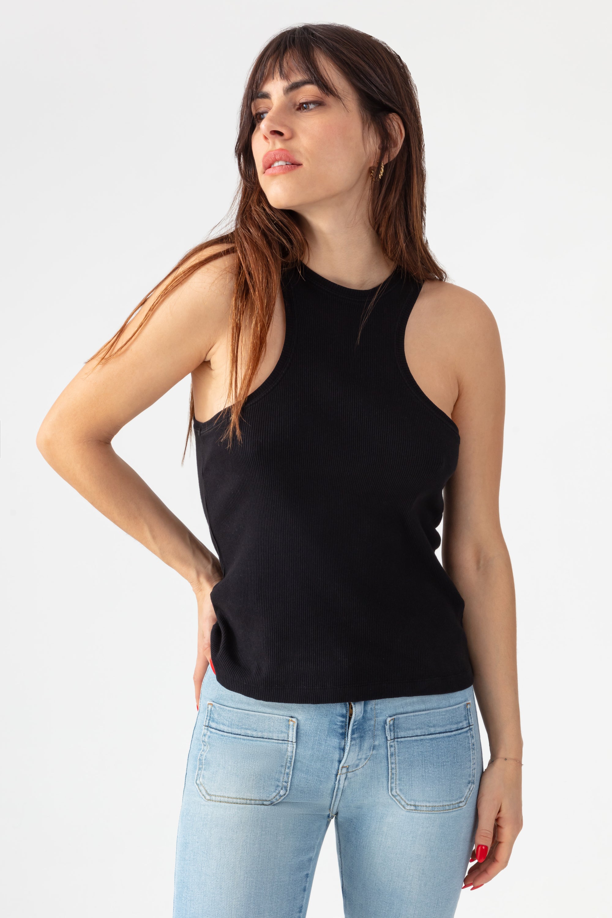 Premium Cotton Tank Top - Black