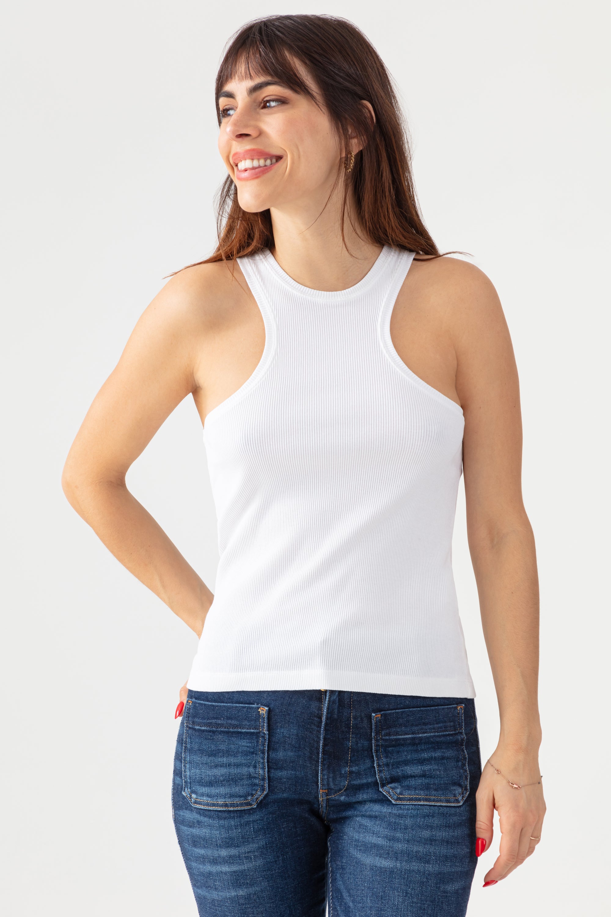 Acquaverde Débardeur en Coton Premium - White