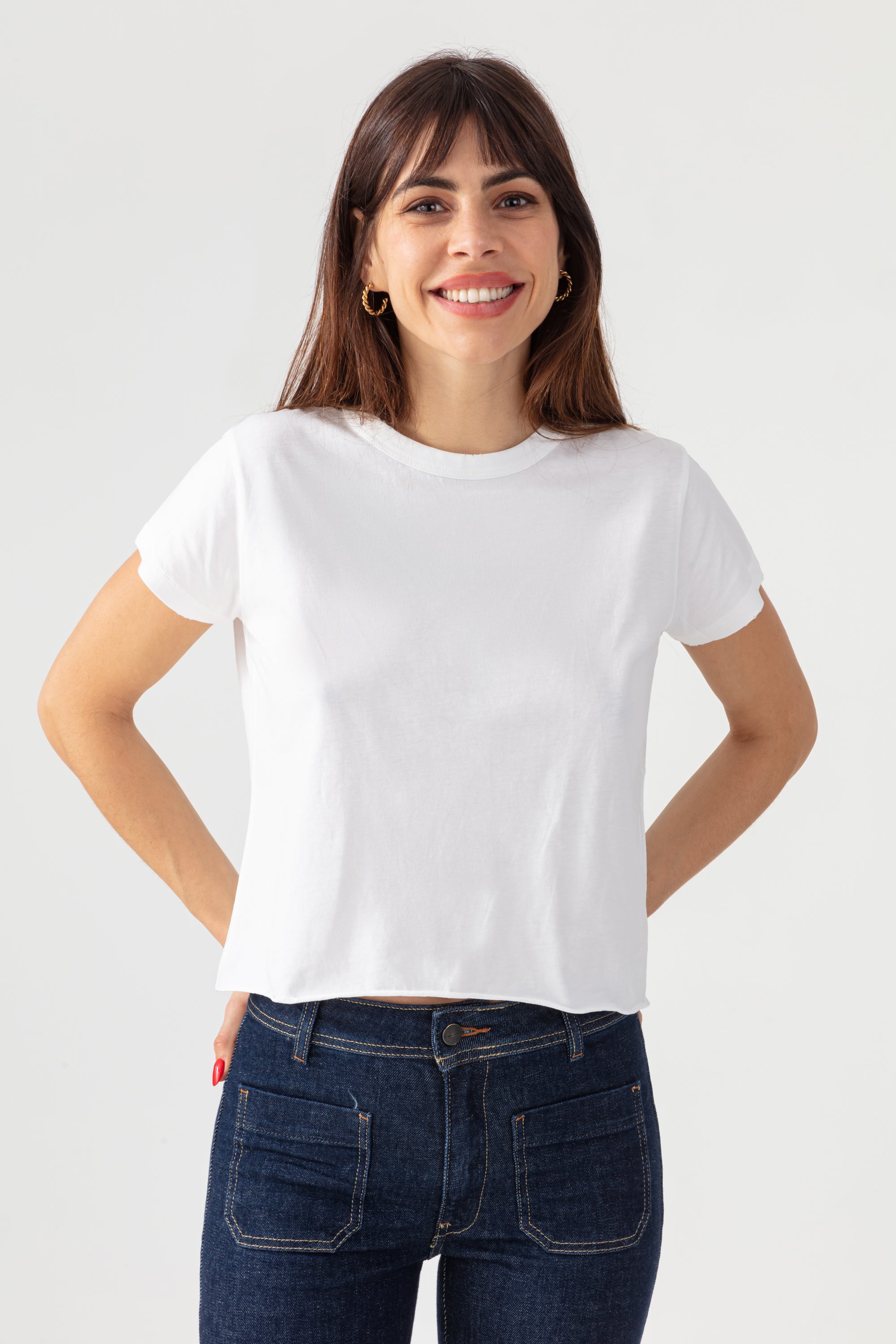 Acquaverde T-shirt Court à Effet Usé - Off White