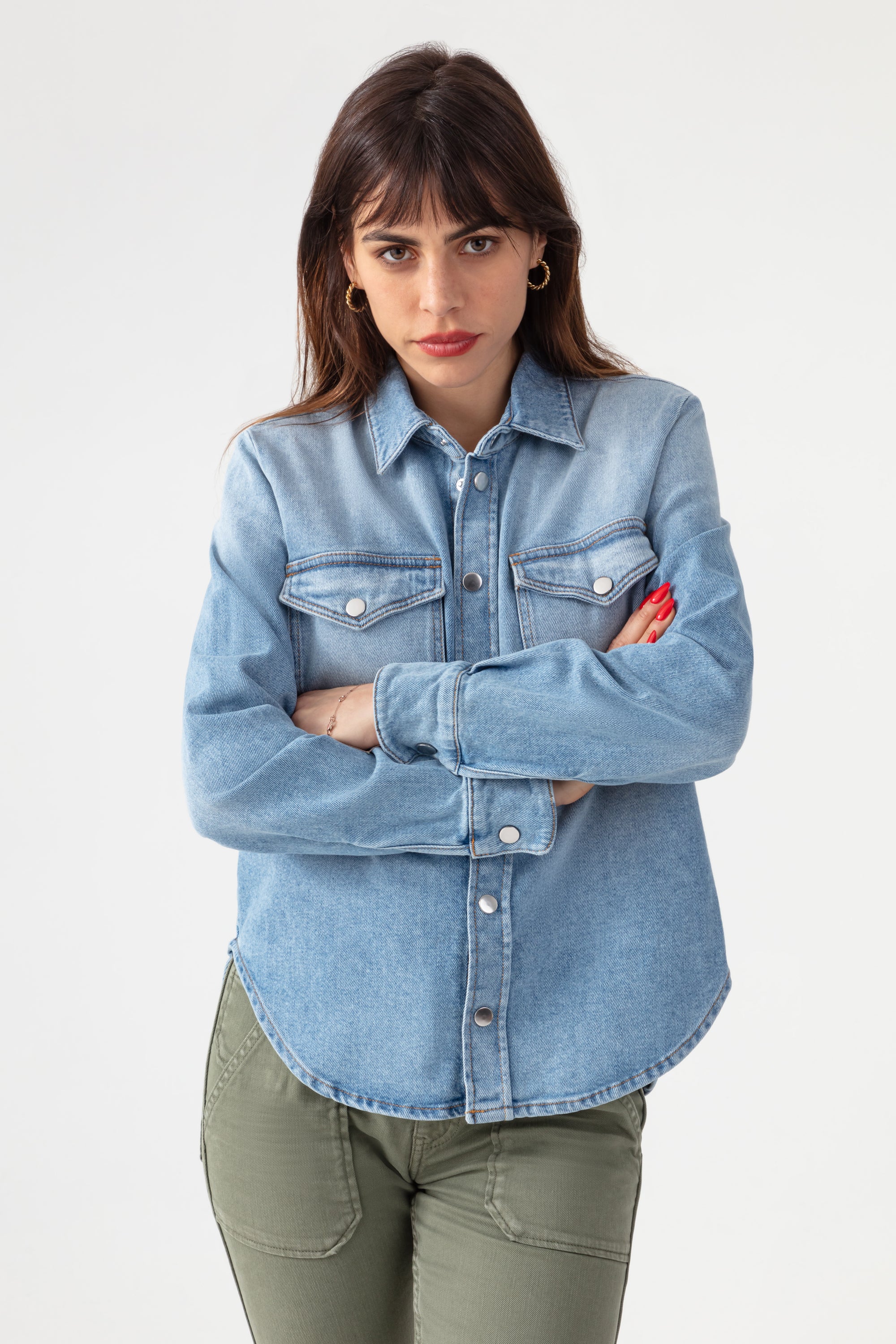 Acquaverde Chemise Topaze en Jean - Used Bleached