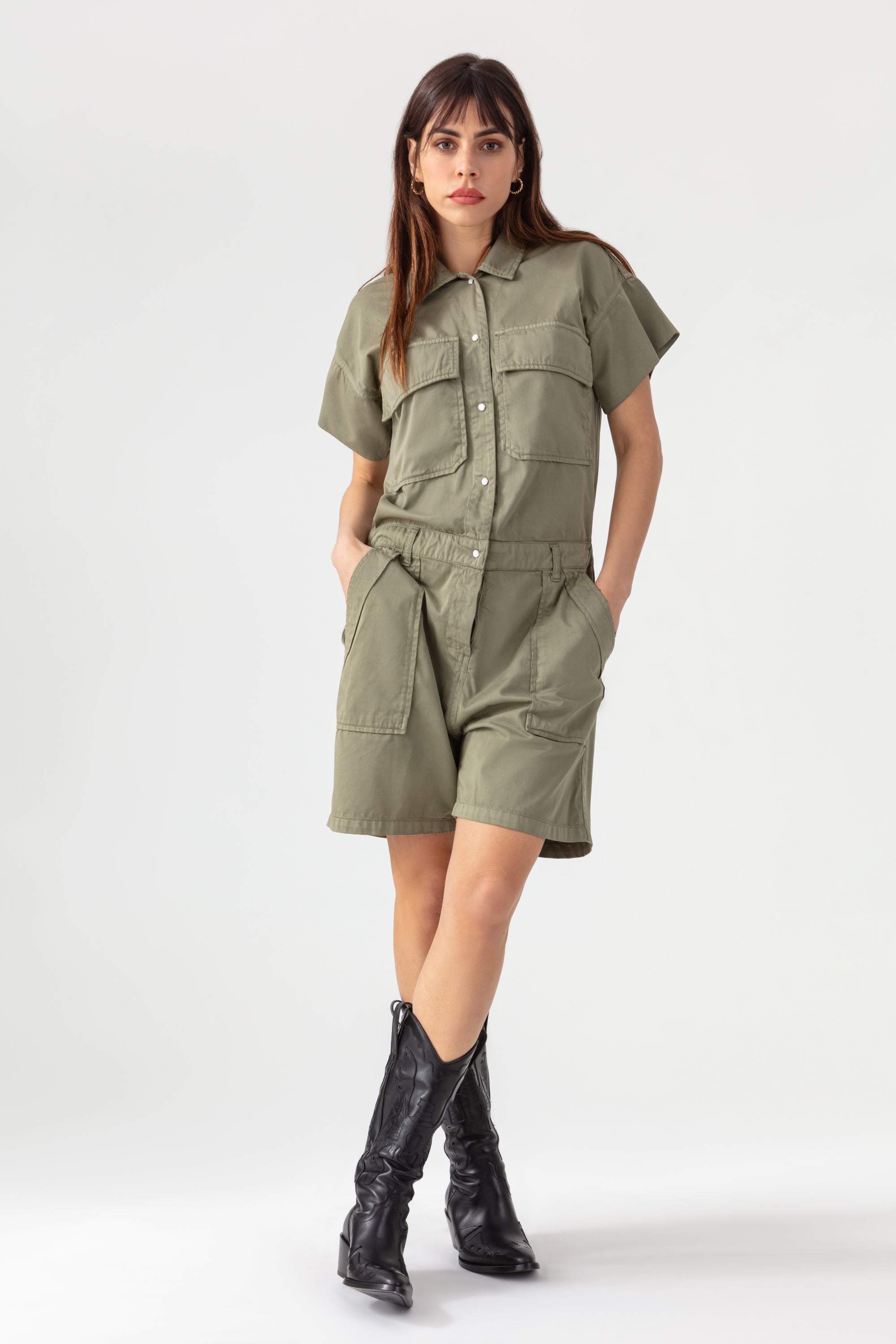 Joey Playsuit - Light Khaki