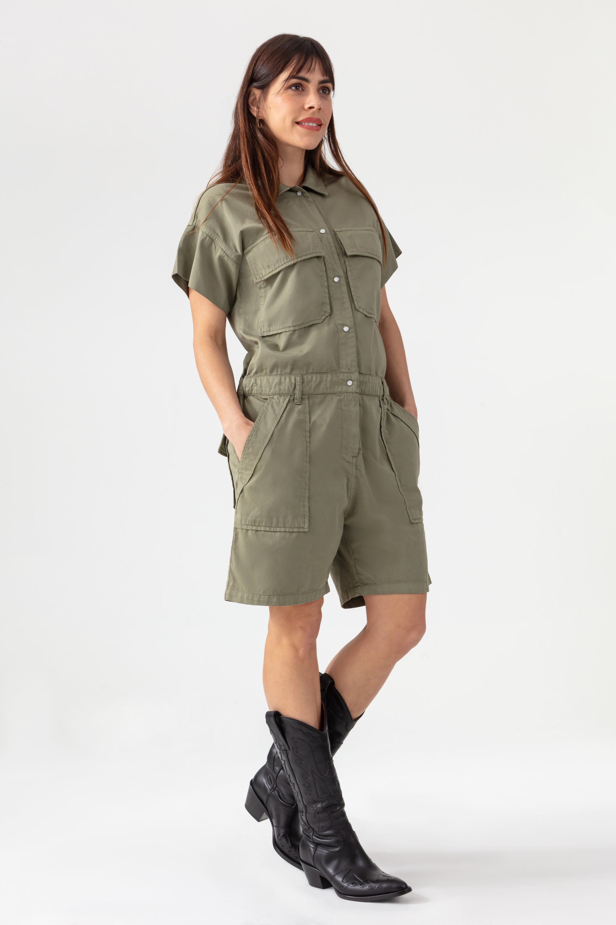 Joey Playsuit - Light Khaki