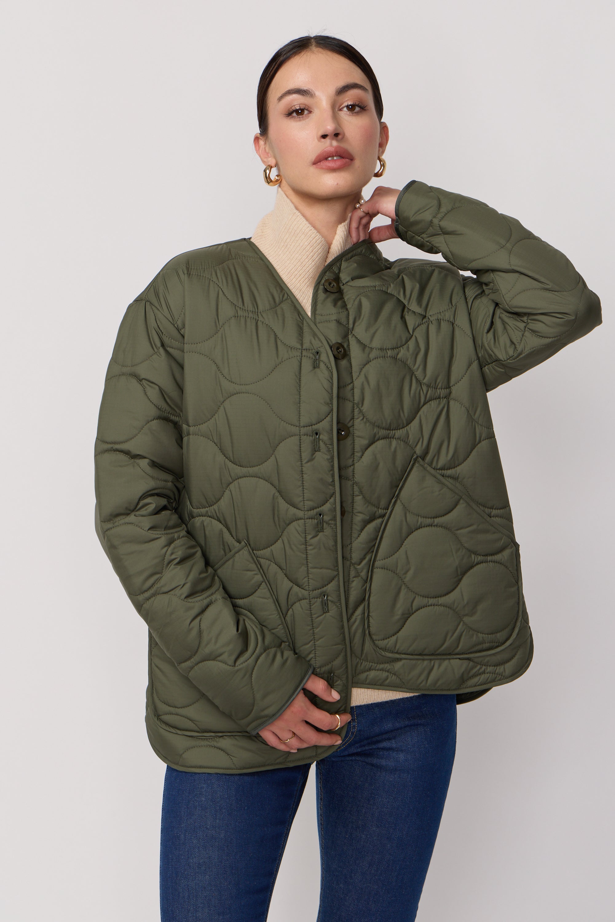 Acquaverde Veste Matelassé Camo - Kaki