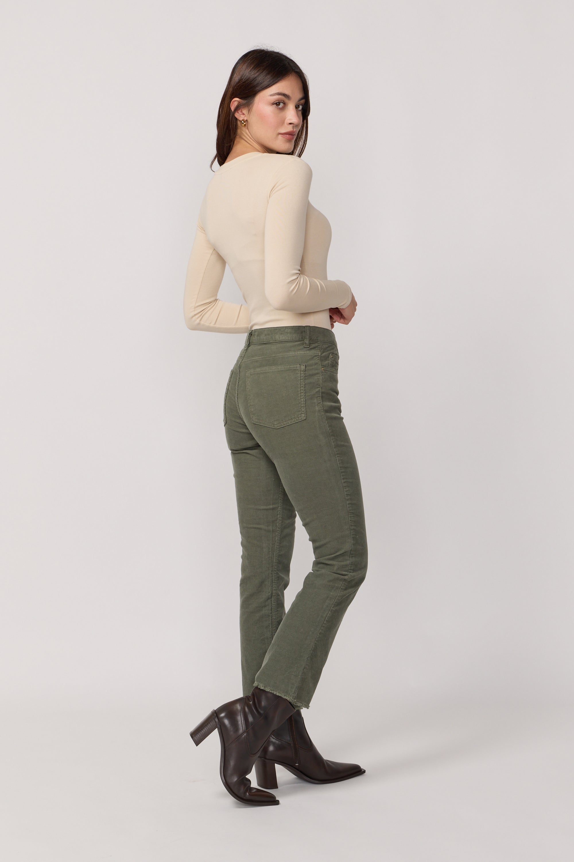 Pantalon Cara en Velours - Military Kaki