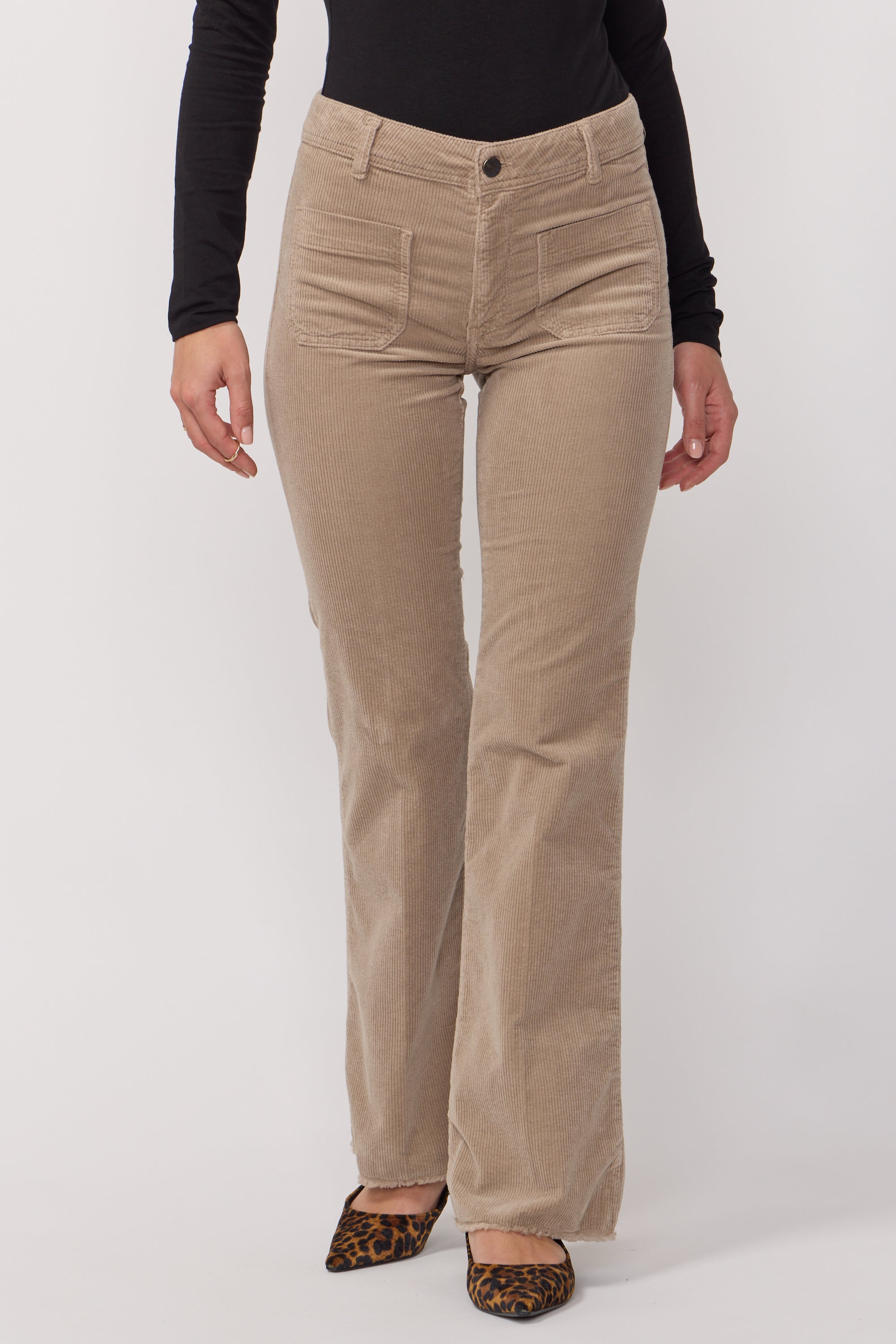 Acquaverde Pantalon Carlotta en Velours - Argile