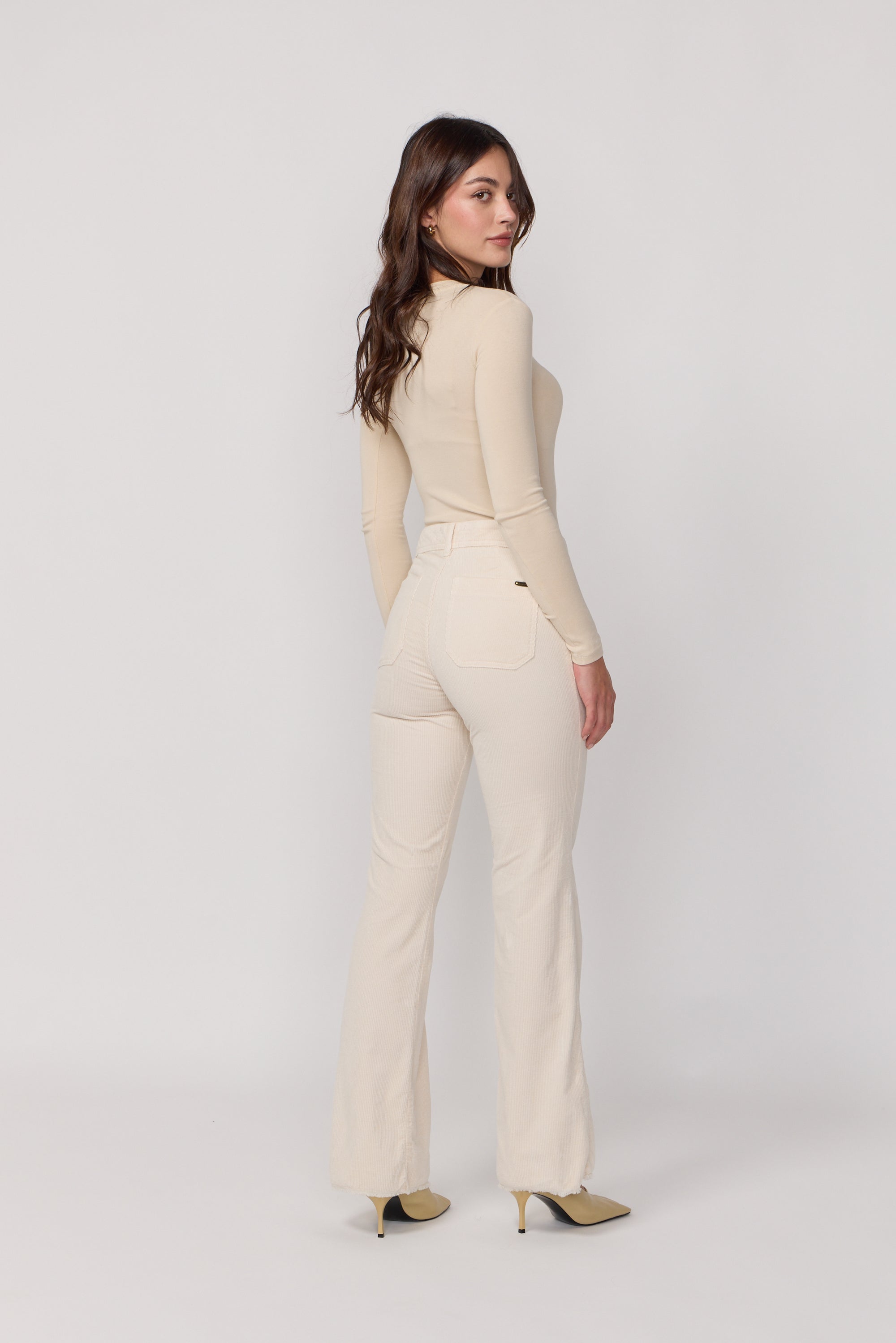 Pantalon Carlotta en Velours - Cream