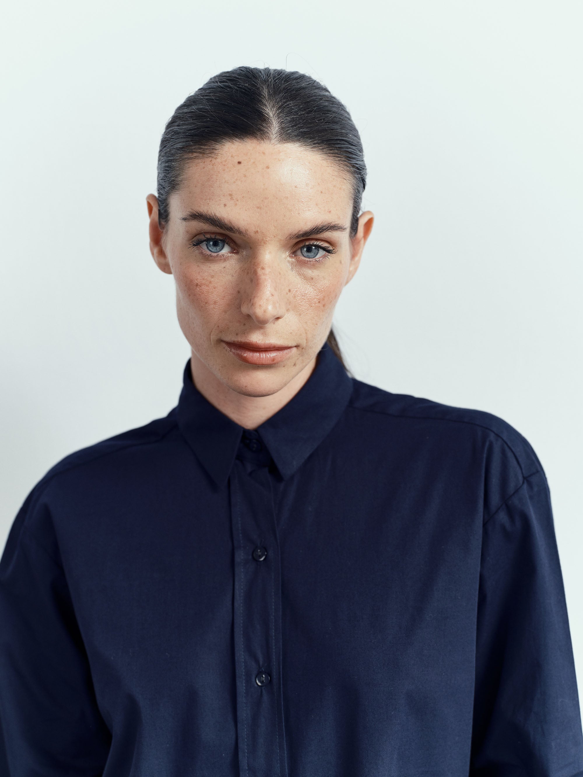 White Shirt - Sky Blue