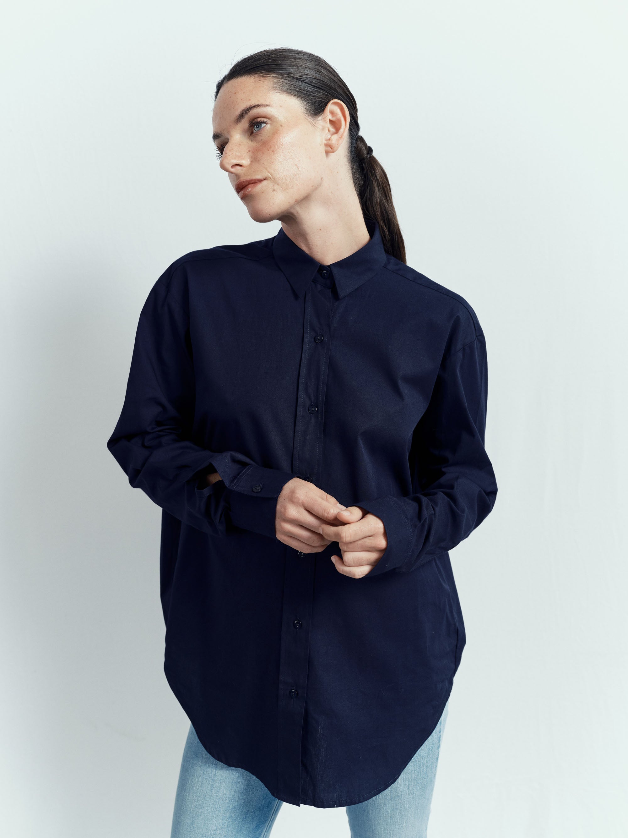 White Shirt - Sky Blue