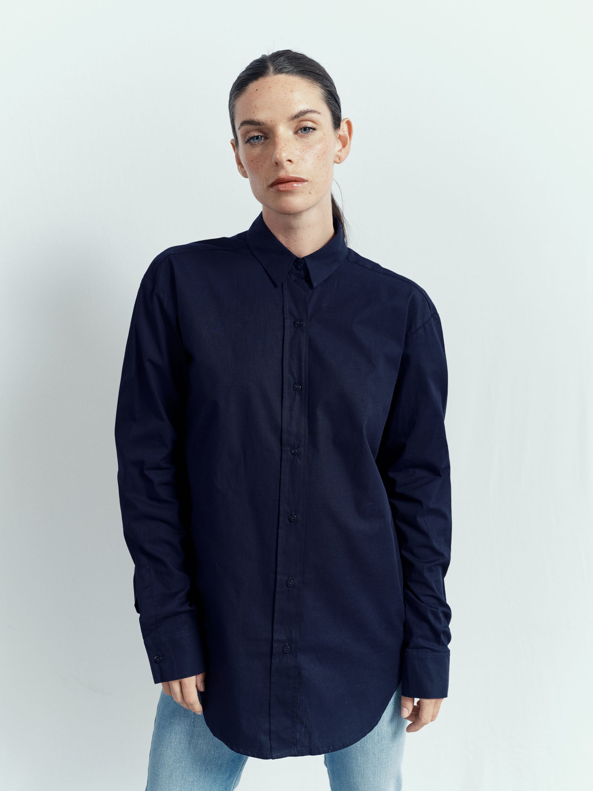 White Shirt - Sky Blue