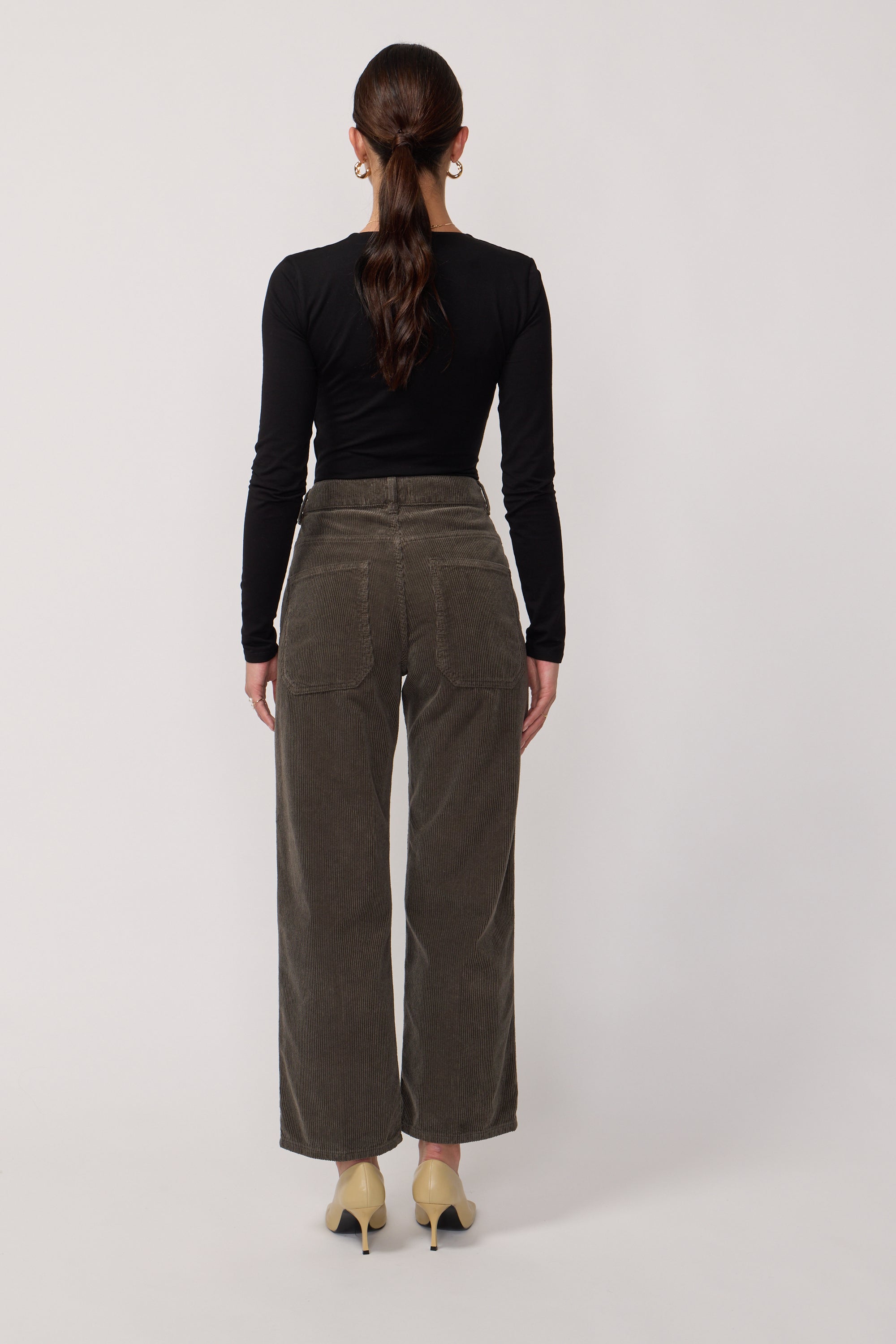 Pantalon Eddy en Velours - Mousse