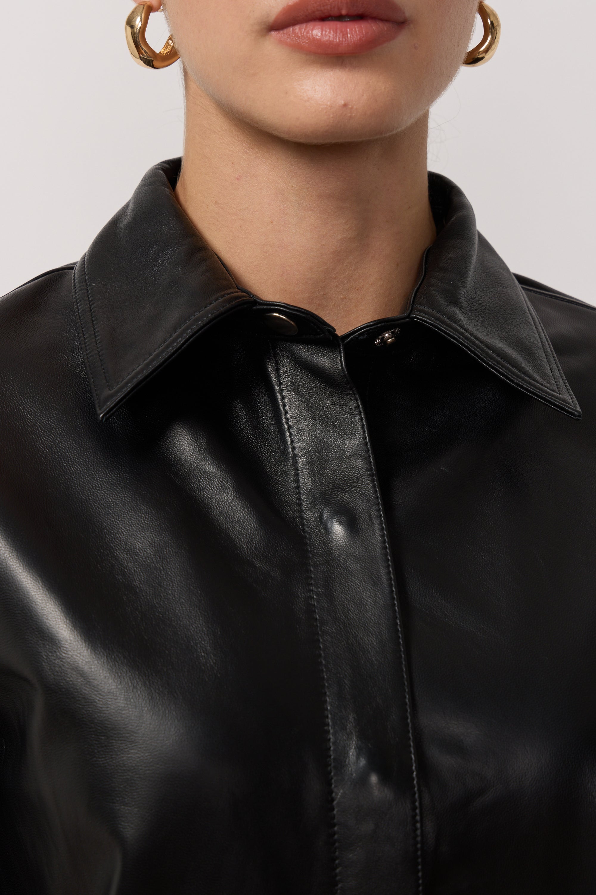 Chemise Feather en Cuir Véritable - Black