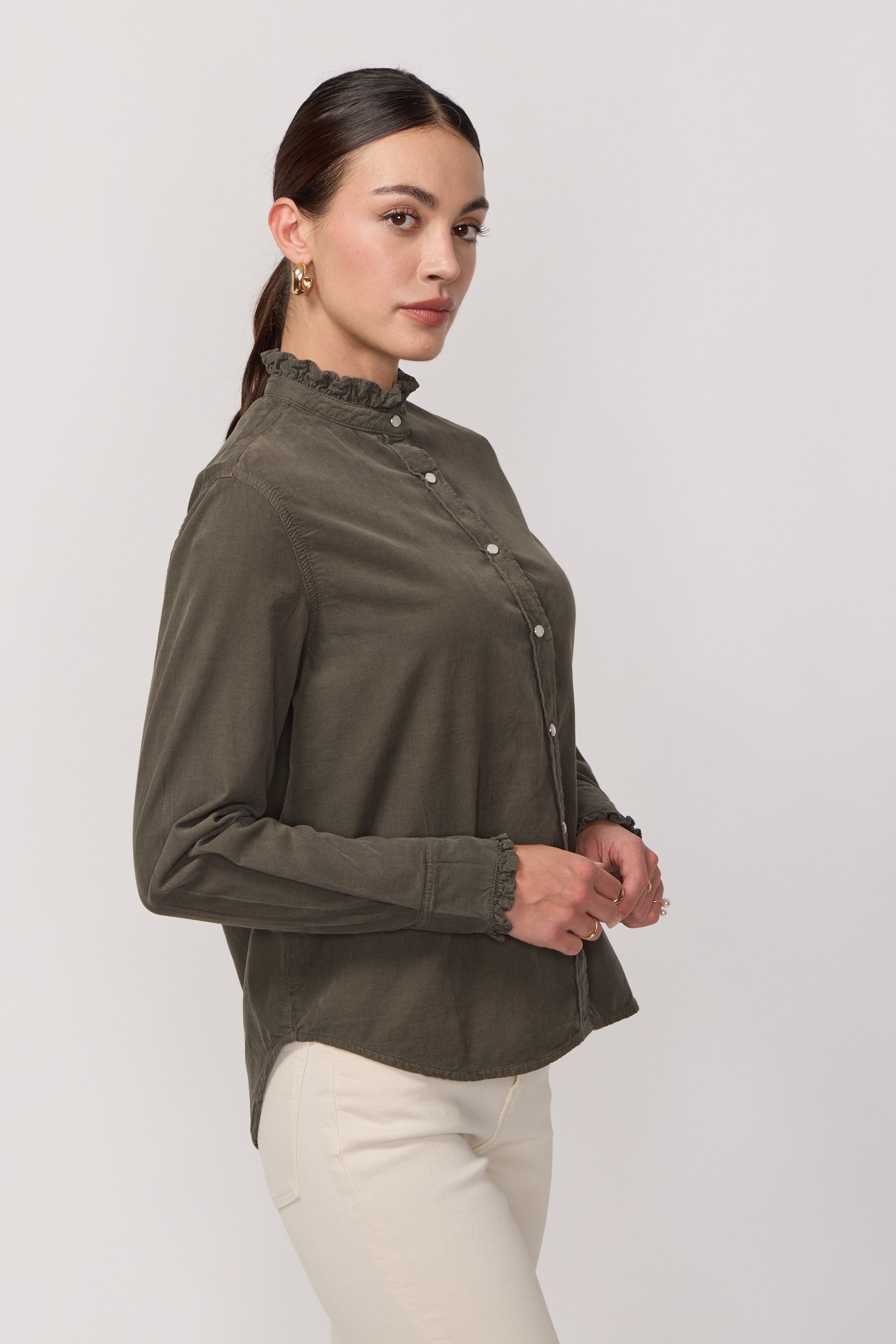 Acquaverde Chemise Gaby en Velours - Mousse