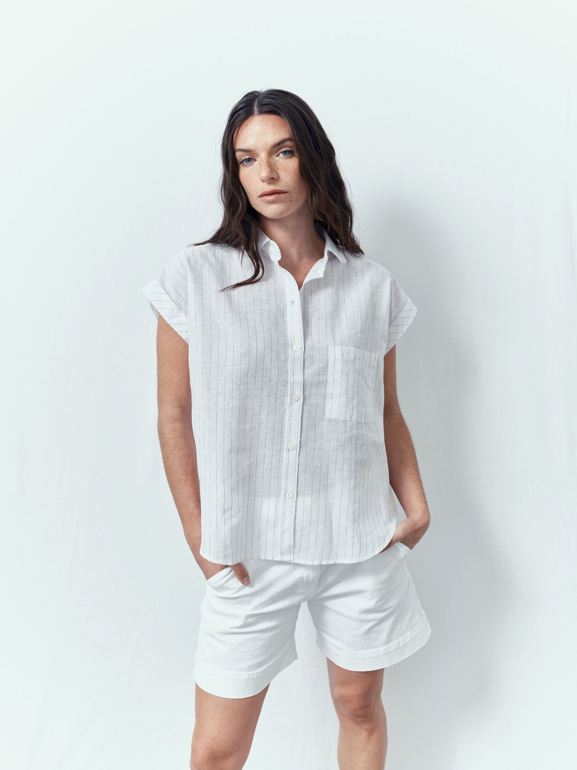 Gaelle Shirt - Tuscany White Blue