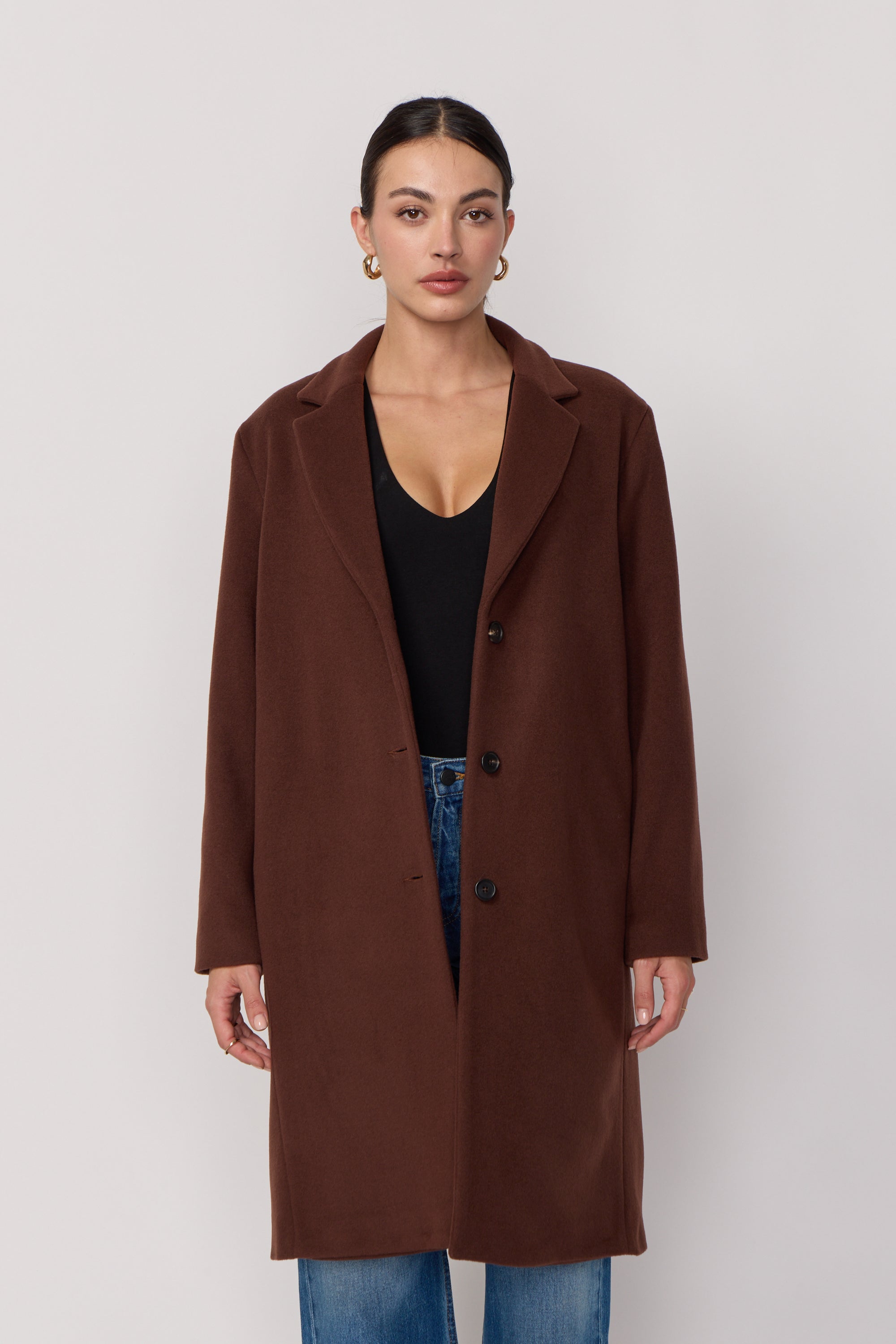 Manteau Signature en Laine et Cachemire - Chocolat