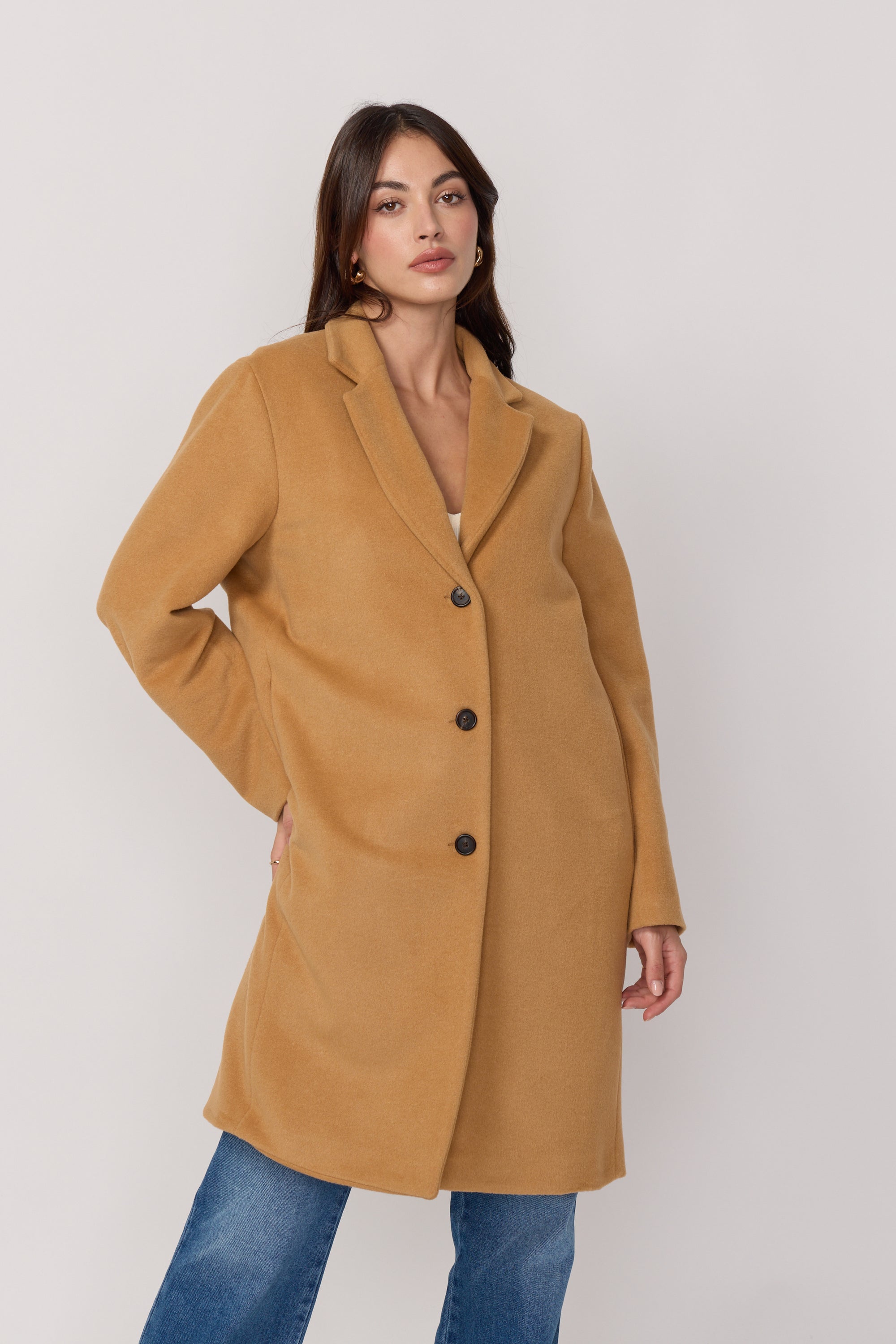 Manteau Signature en Laine et Cachemire - Camel