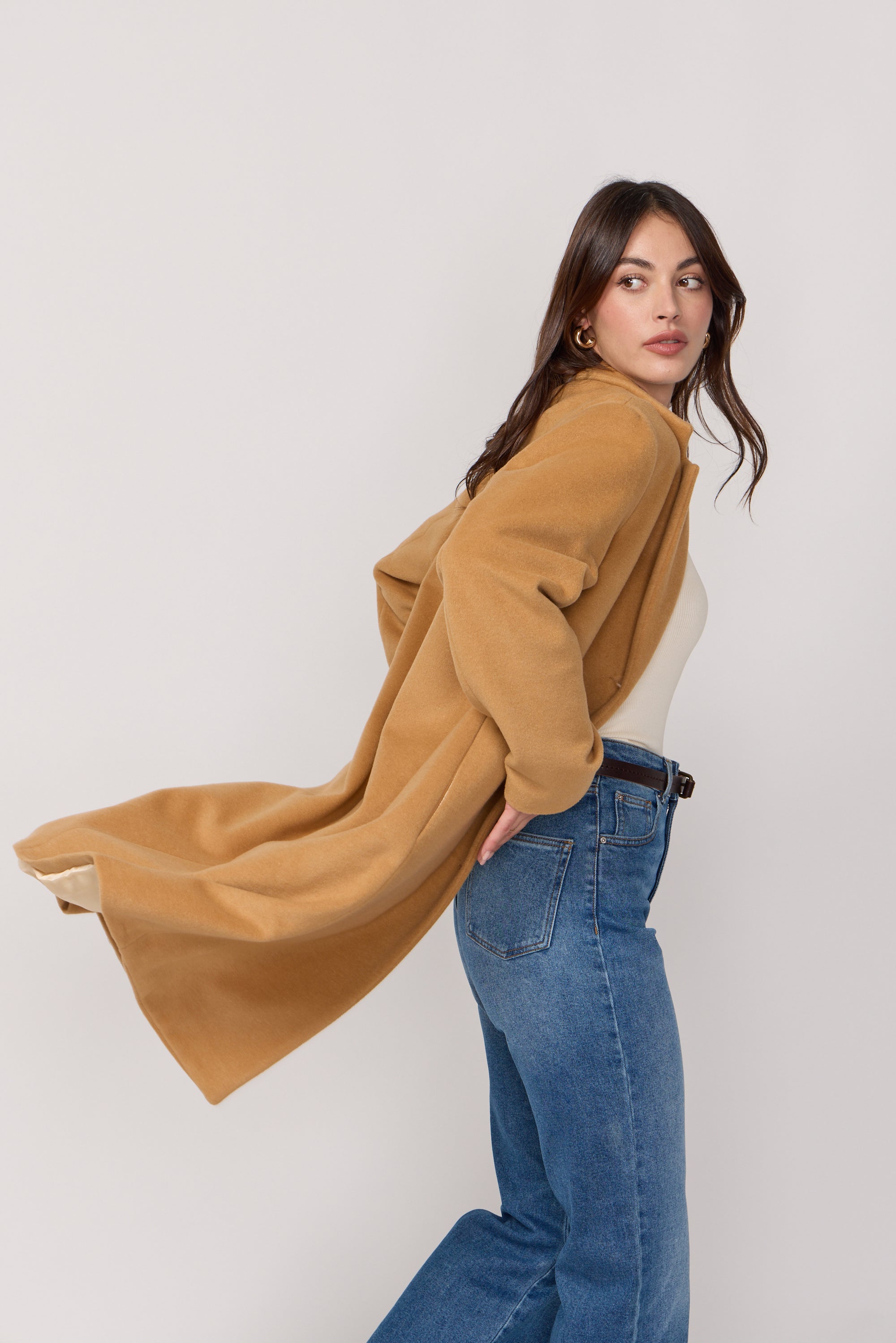 Manteau Signature en Laine et Cachemire - Camel