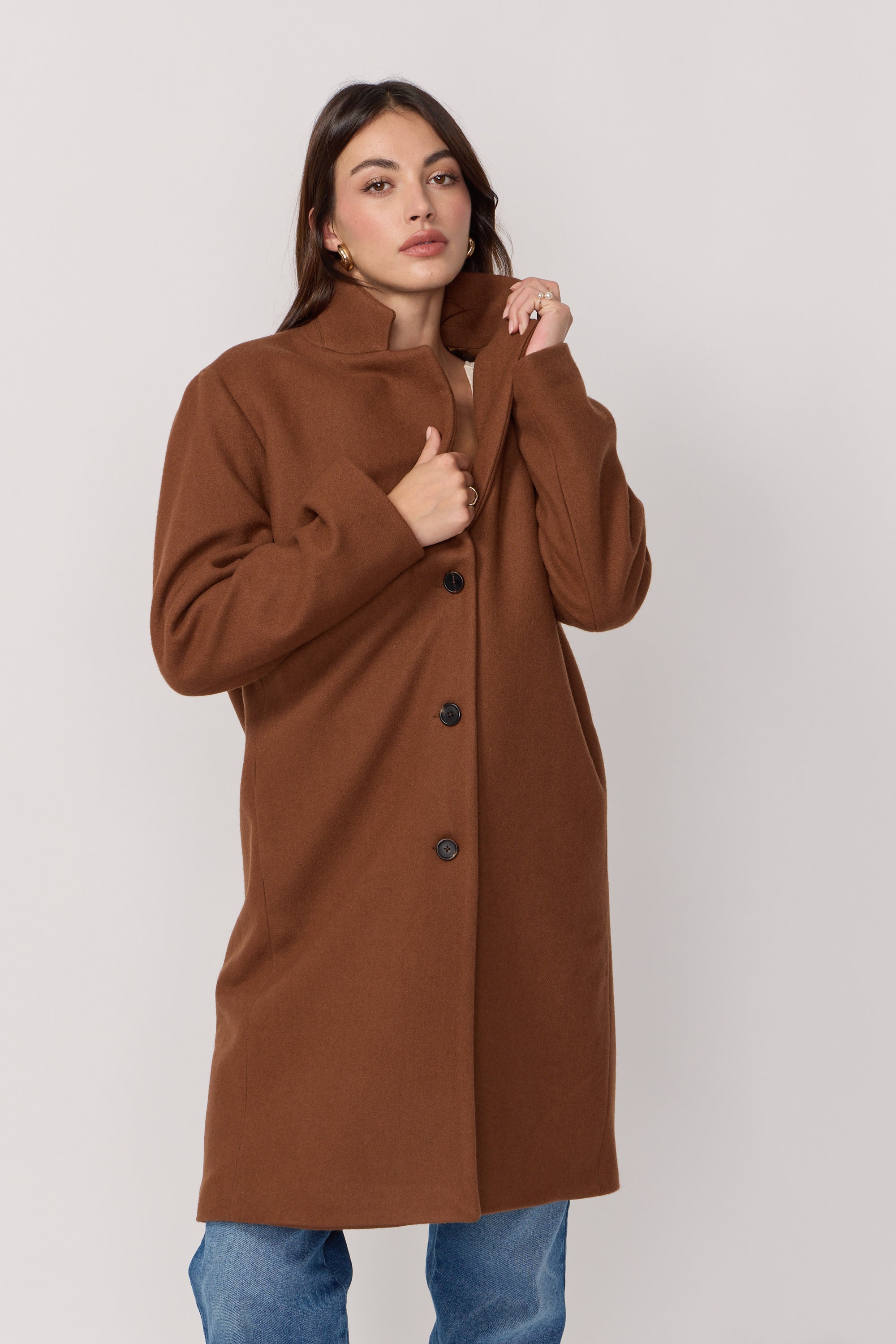 Manteau Signature en Laine et Cachemire - Caramel