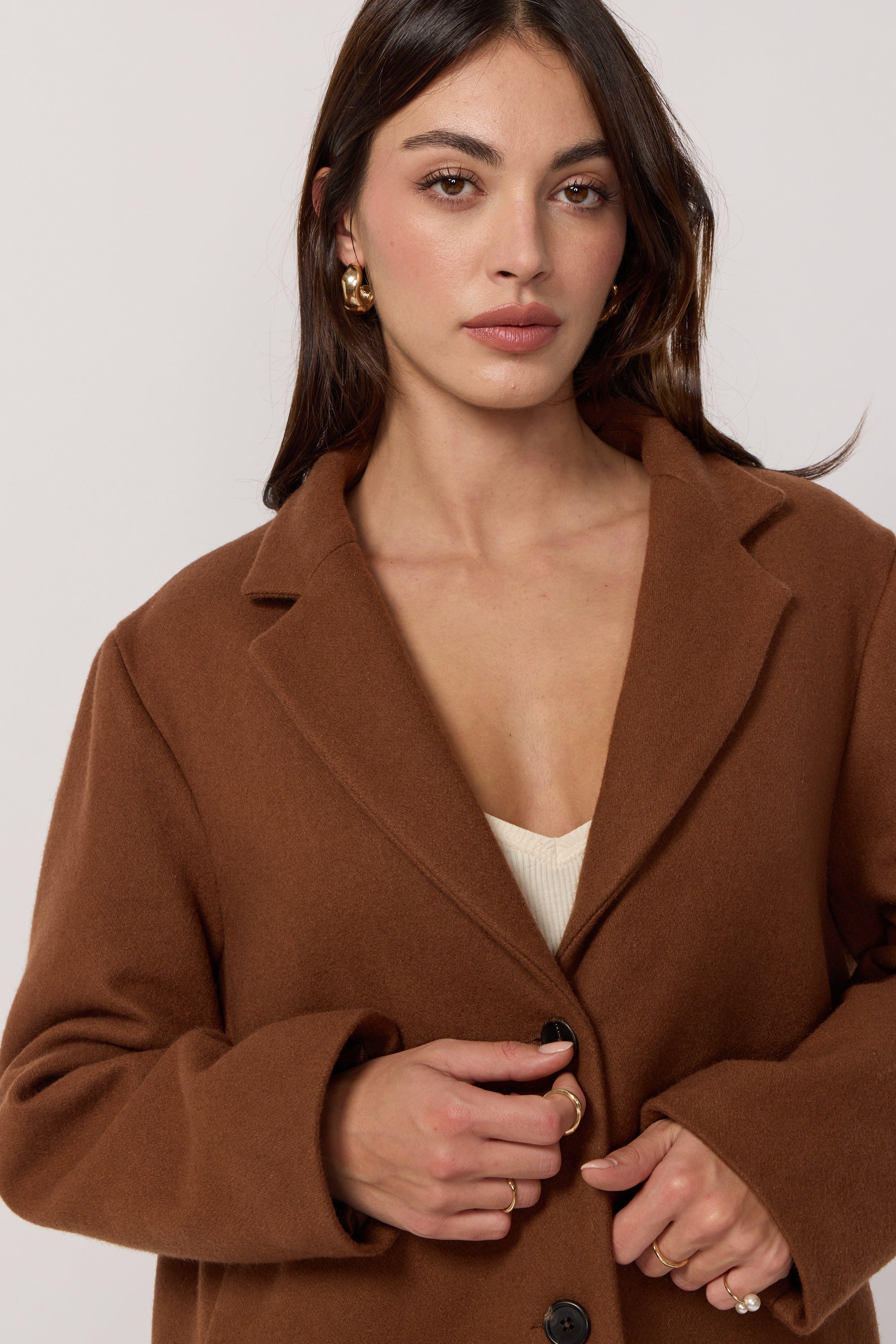 Manteau Signature en Laine et Cachemire - Caramel