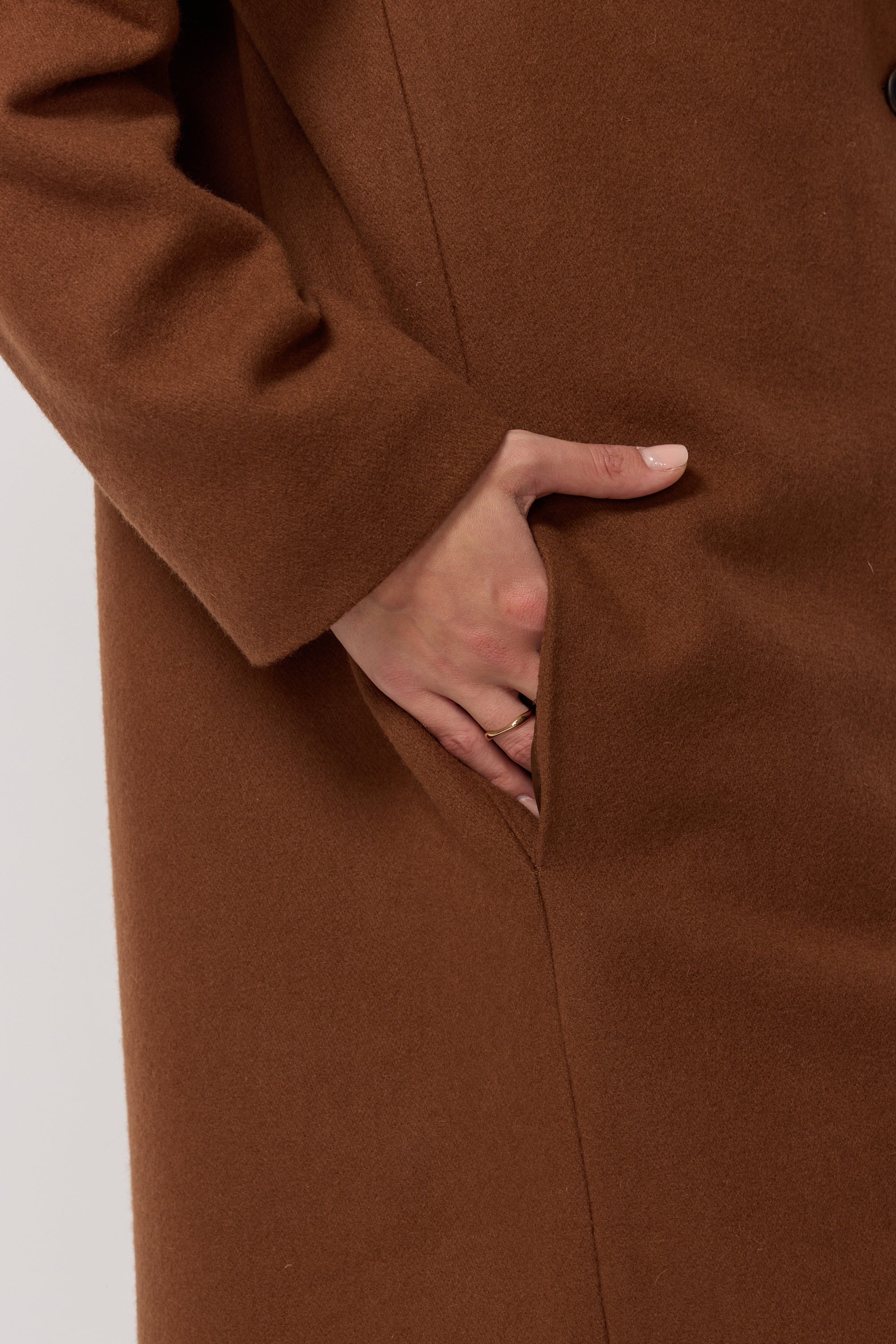 Manteau Signature en Laine et Cachemire - Caramel