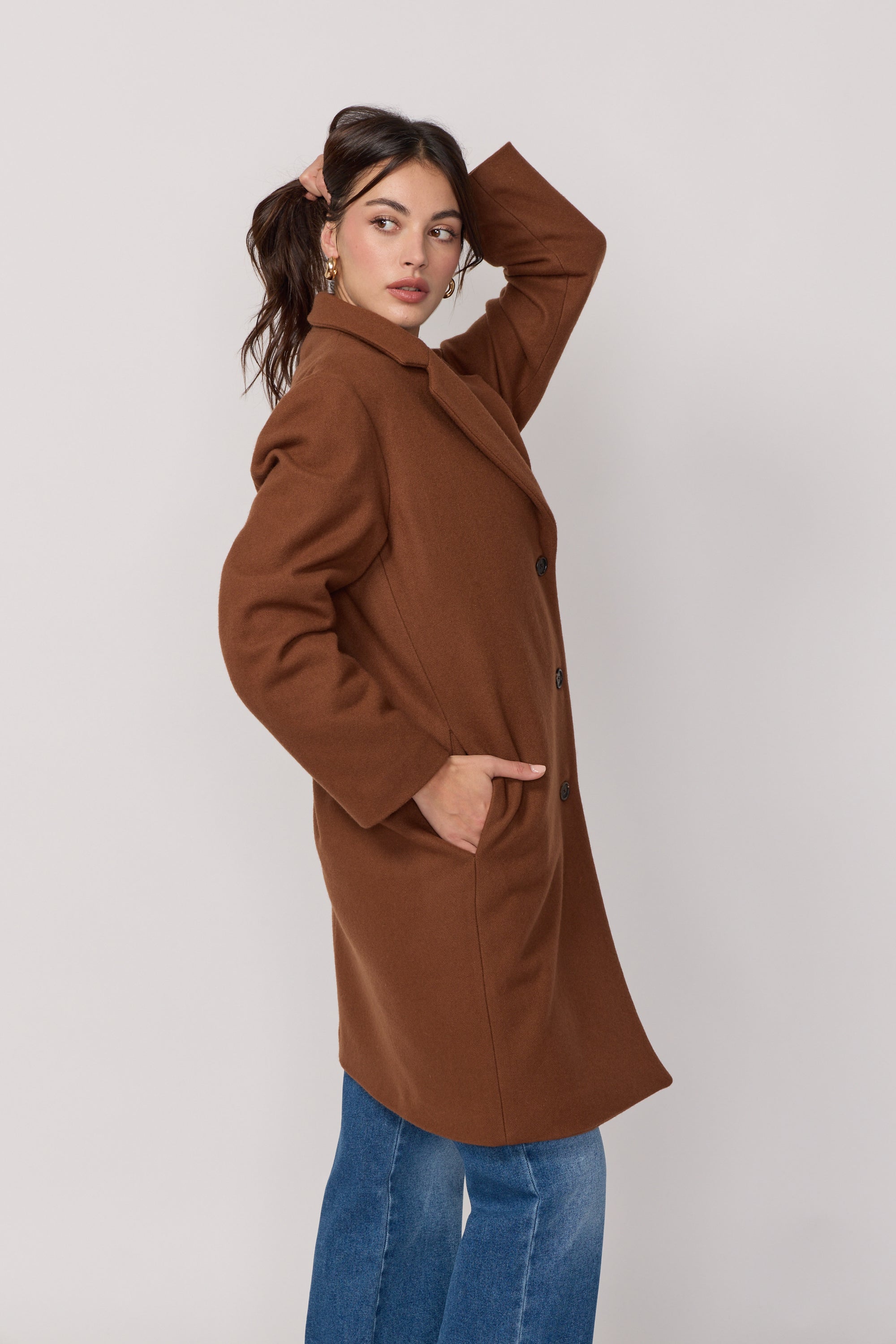 Manteau Signature en Laine et Cachemire - Caramel