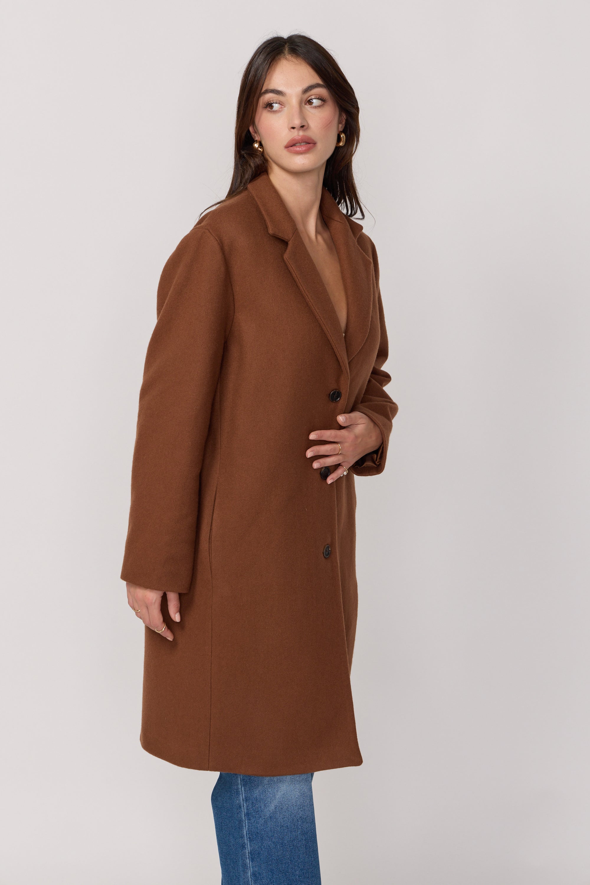 Manteau Signature en Laine et Cachemire - Caramel