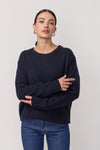 Pull Classique Col Rond - Encre et Orange