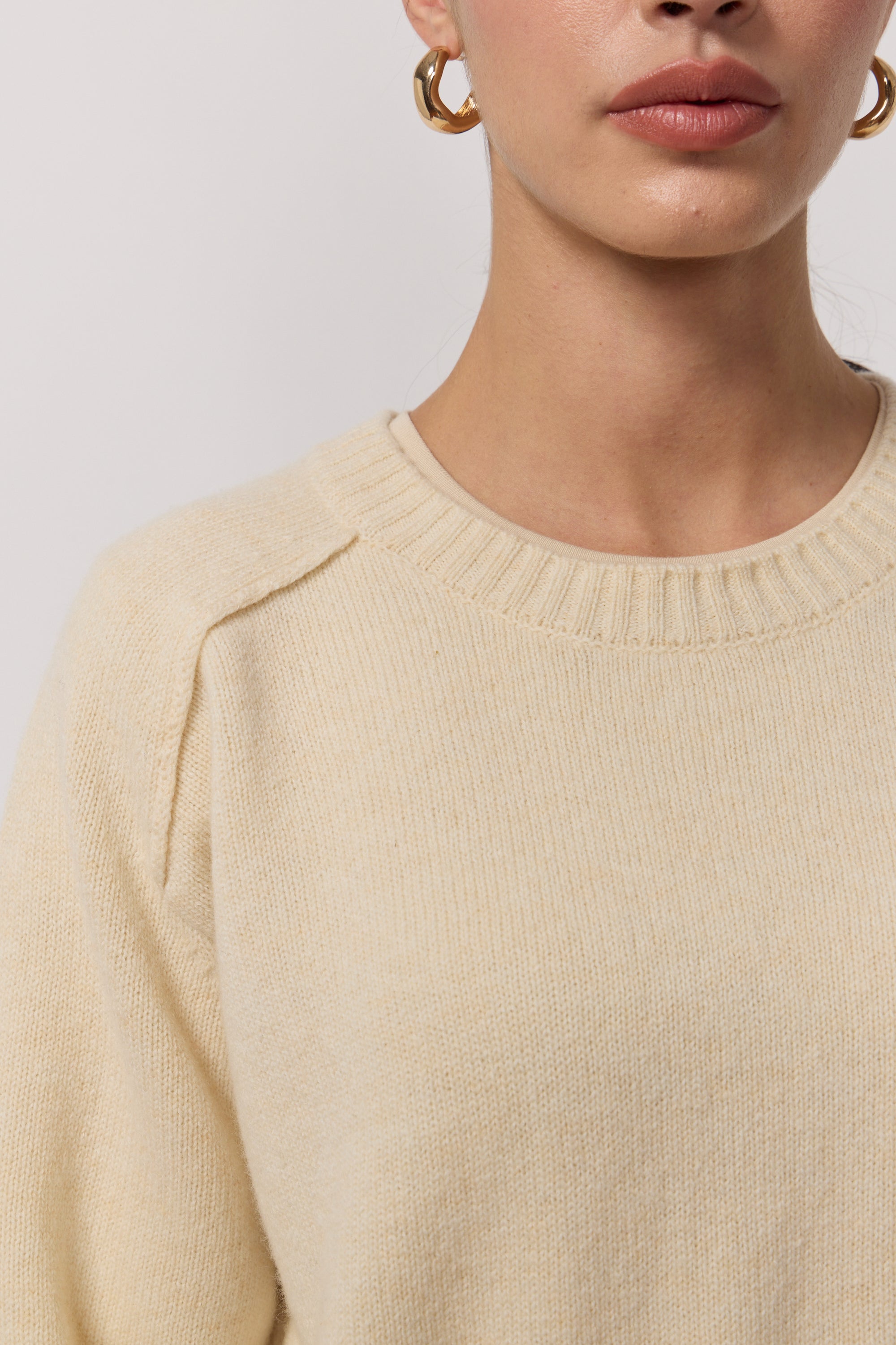 Pull Col Rond Oversize - Cream