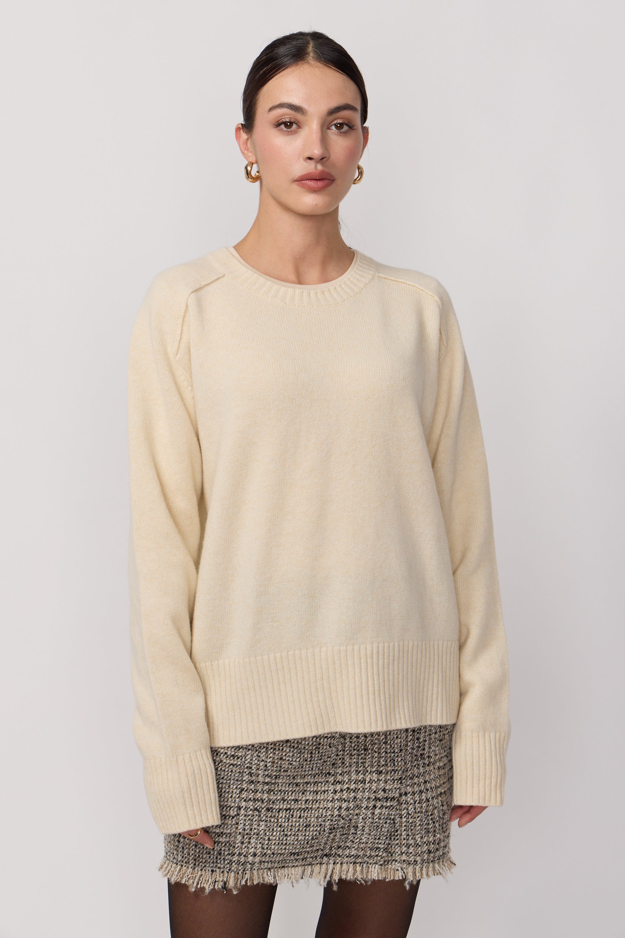 Pull Col Rond Oversize - Cream