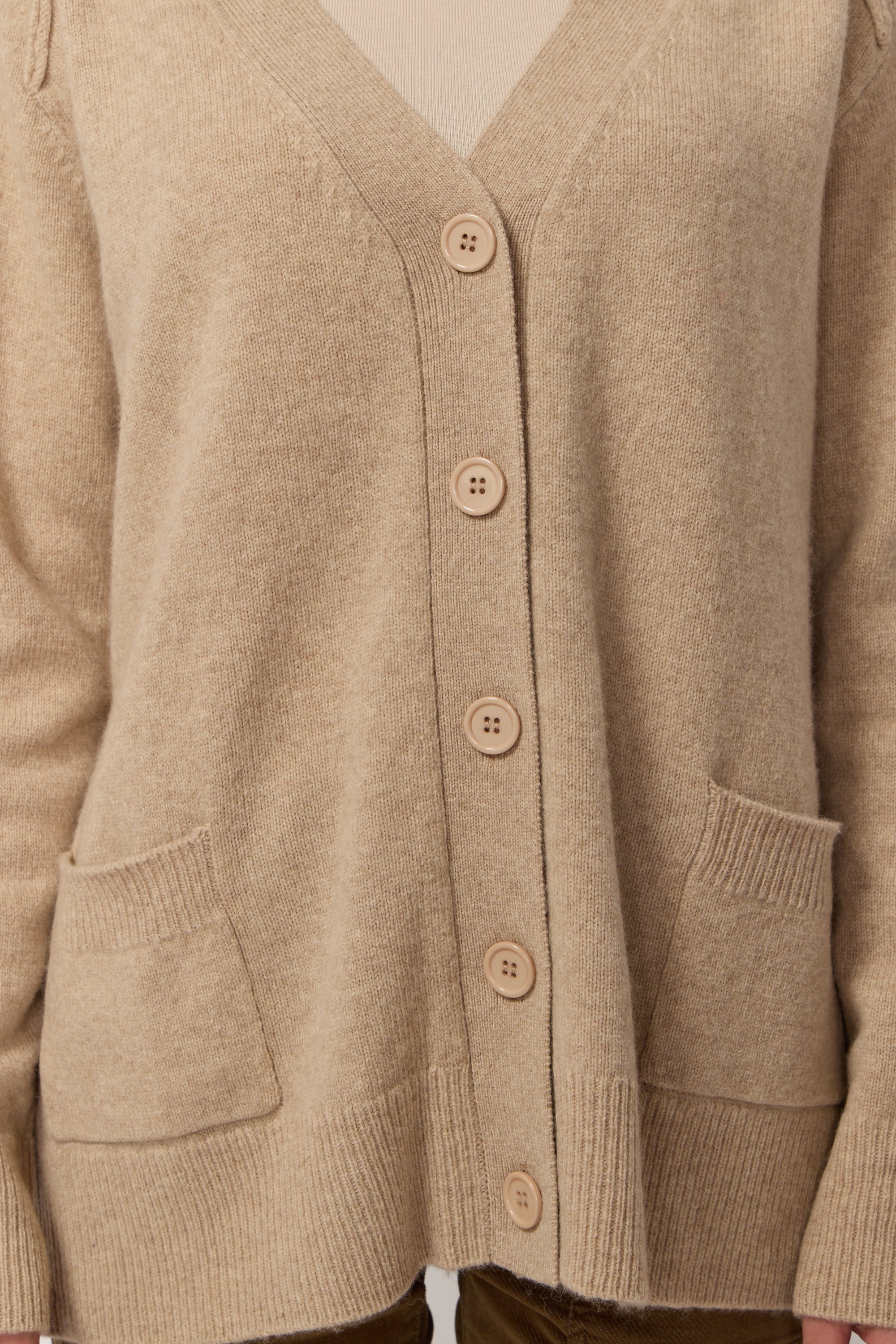 Cardigan Oversize Col en V - Beige