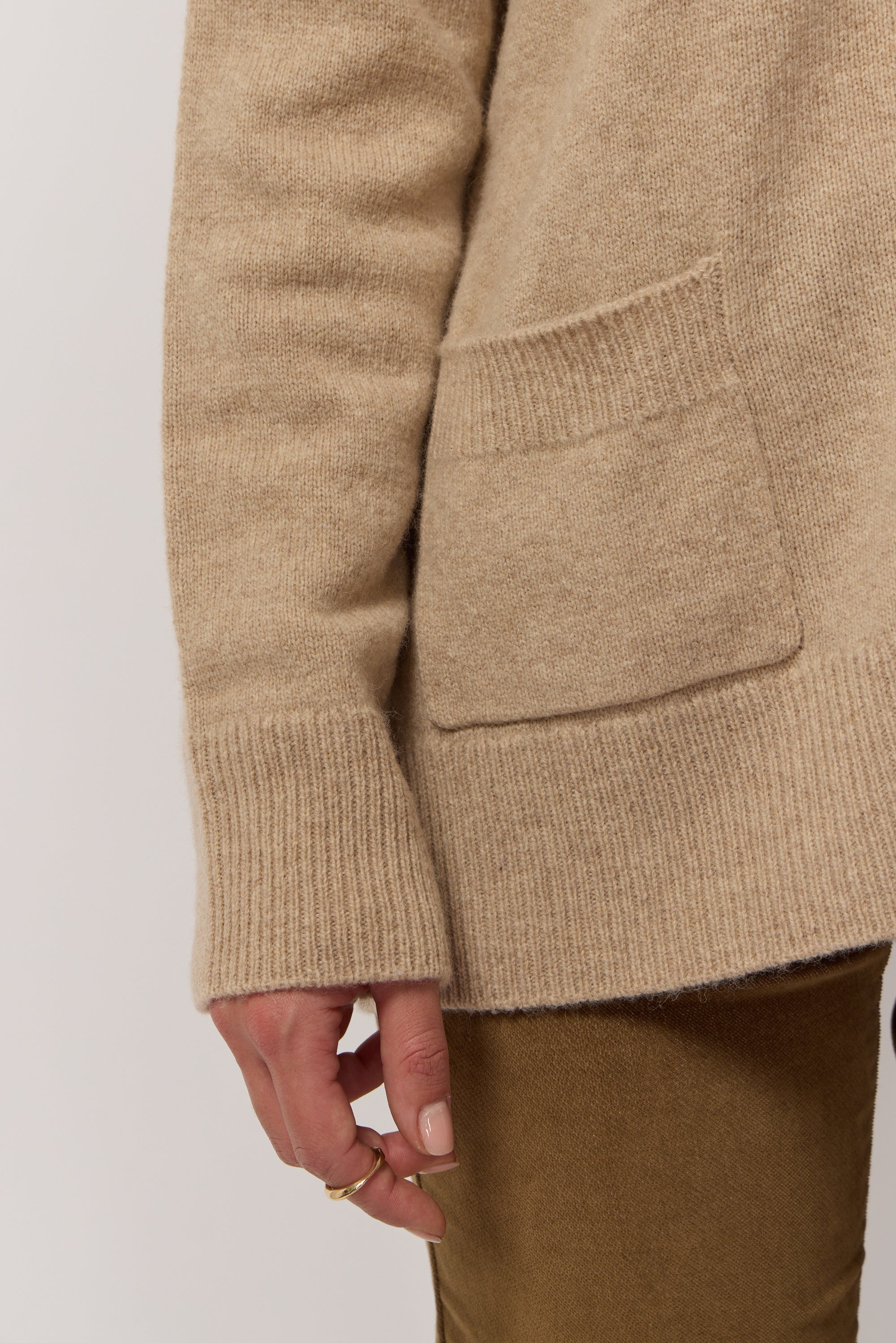 Cardigan Oversize Col en V - Beige