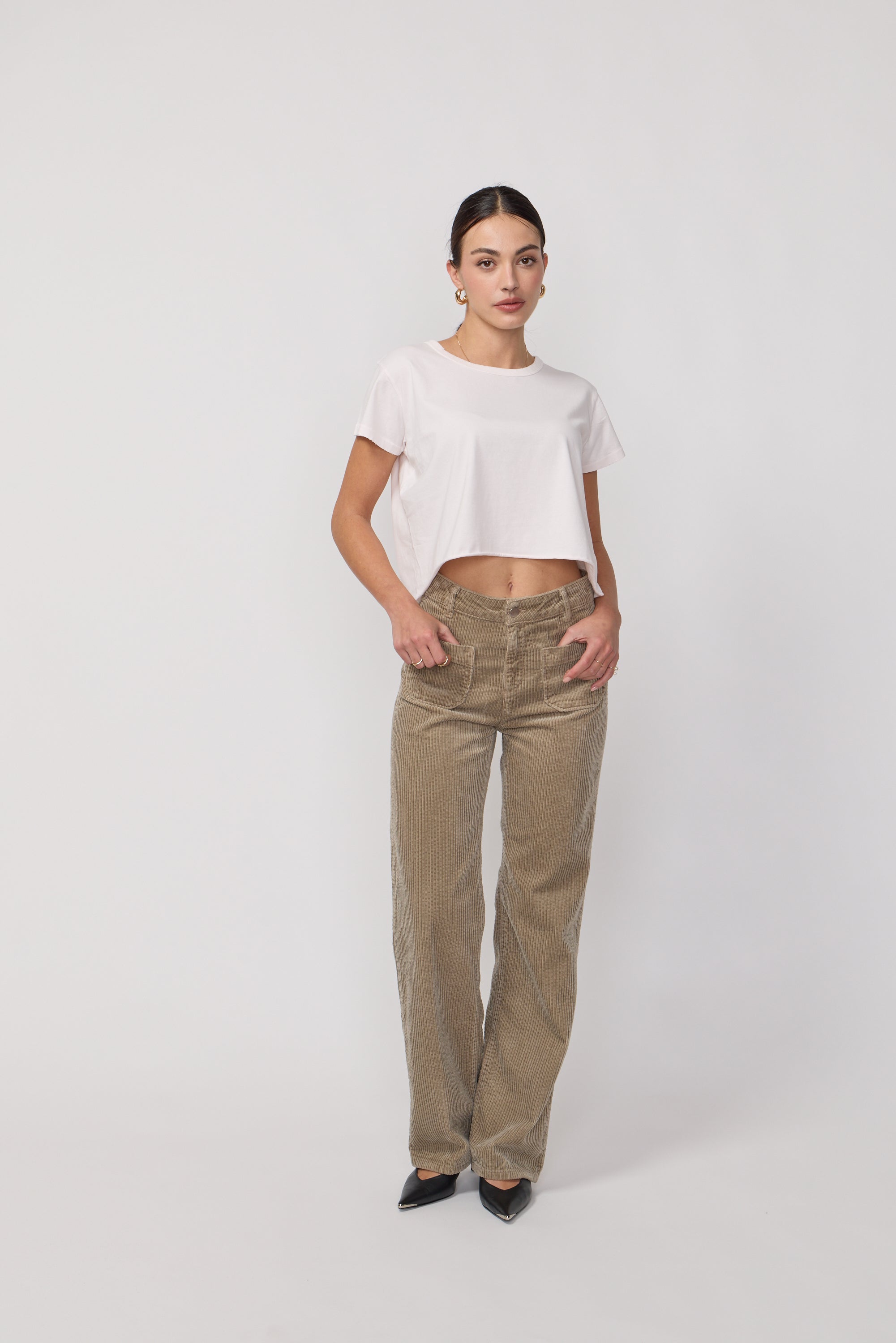 Acquaverde T-shirt Court à Effet Usé - Pale Pink