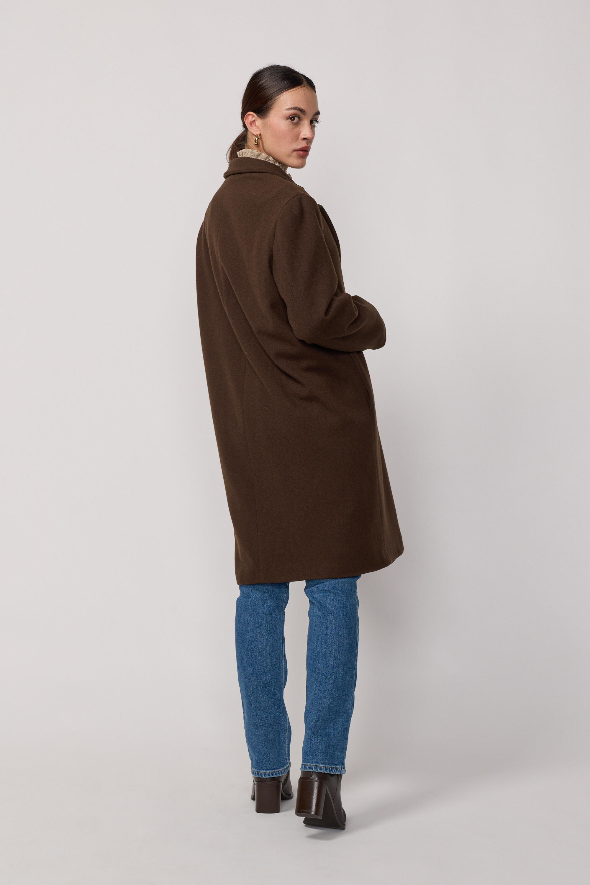 Manteau Signature en Laine et Cachemire - Bronze