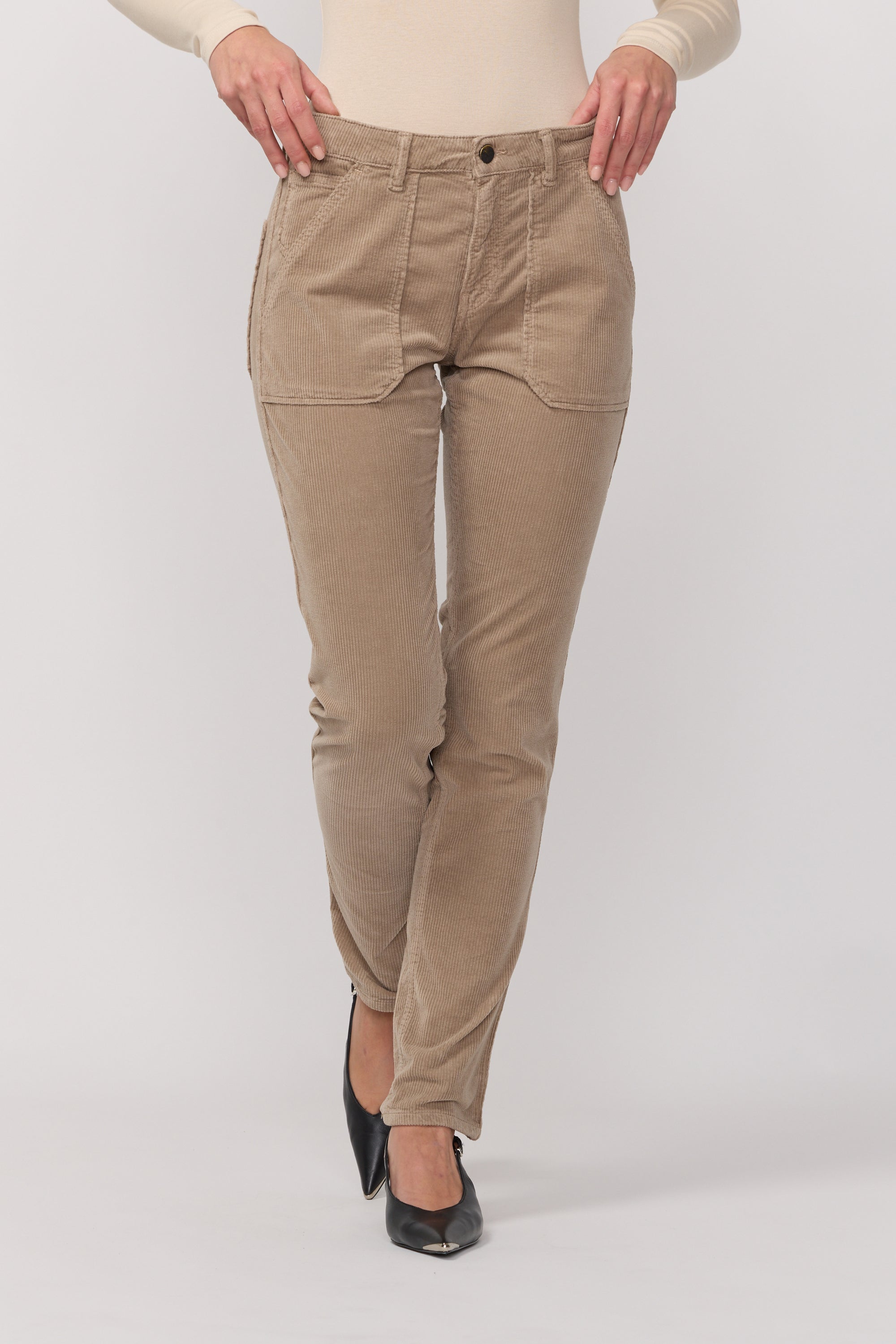 Pantalon Pierce en Velours - Argile