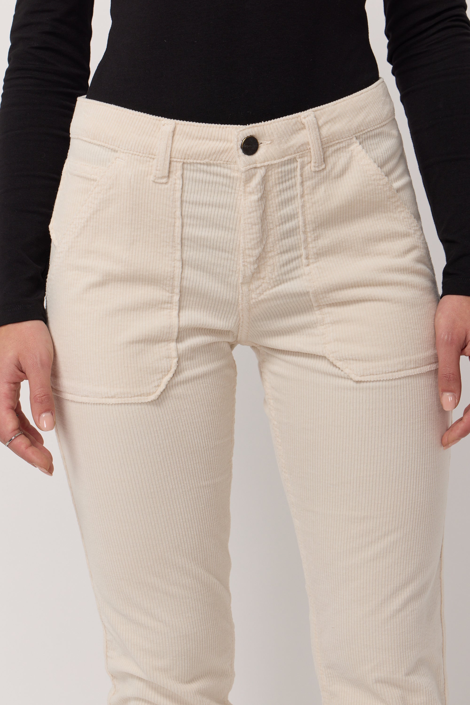 Pantalon Pierce en Velours - Cream