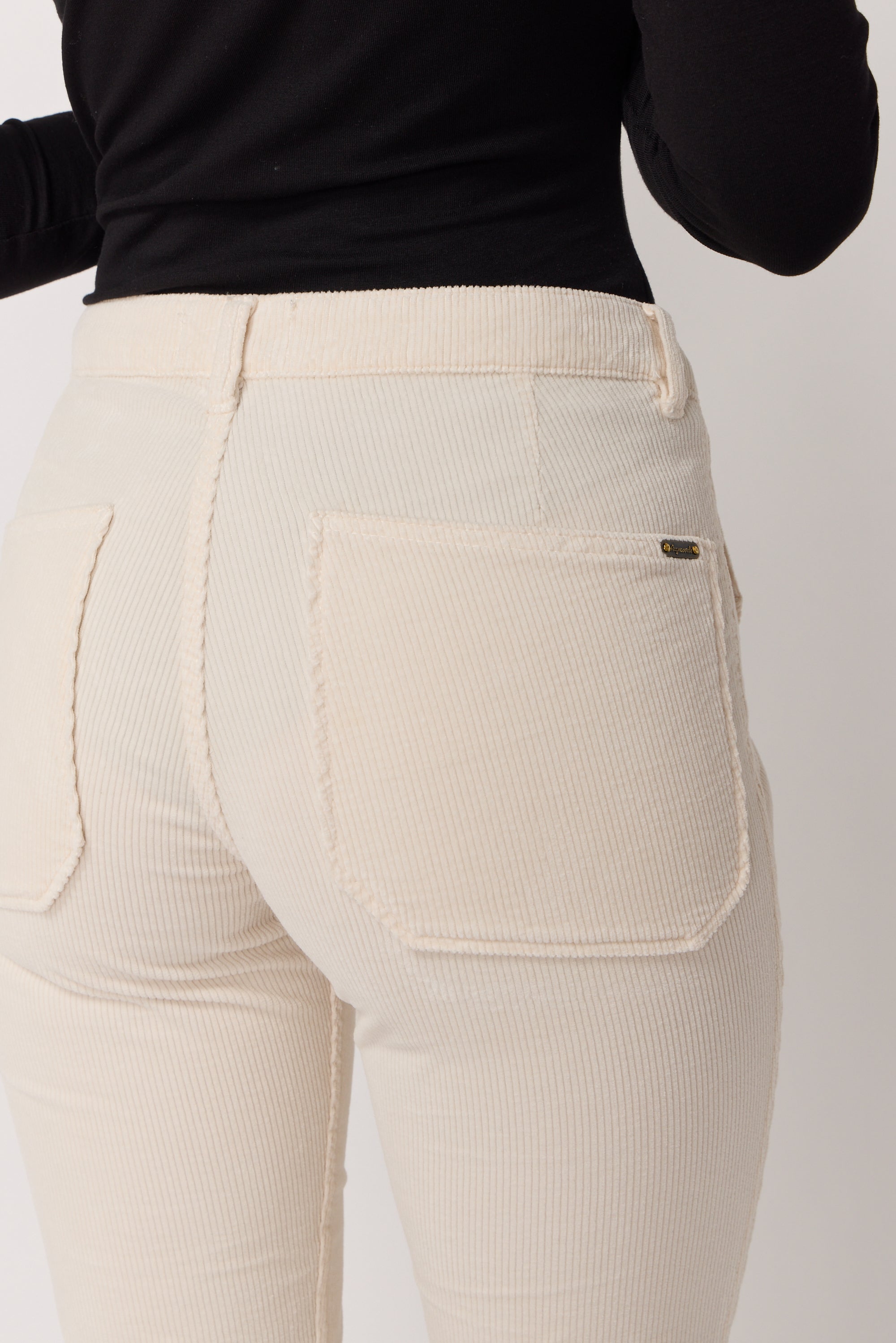 Pantalon Pierce en Velours - Cream