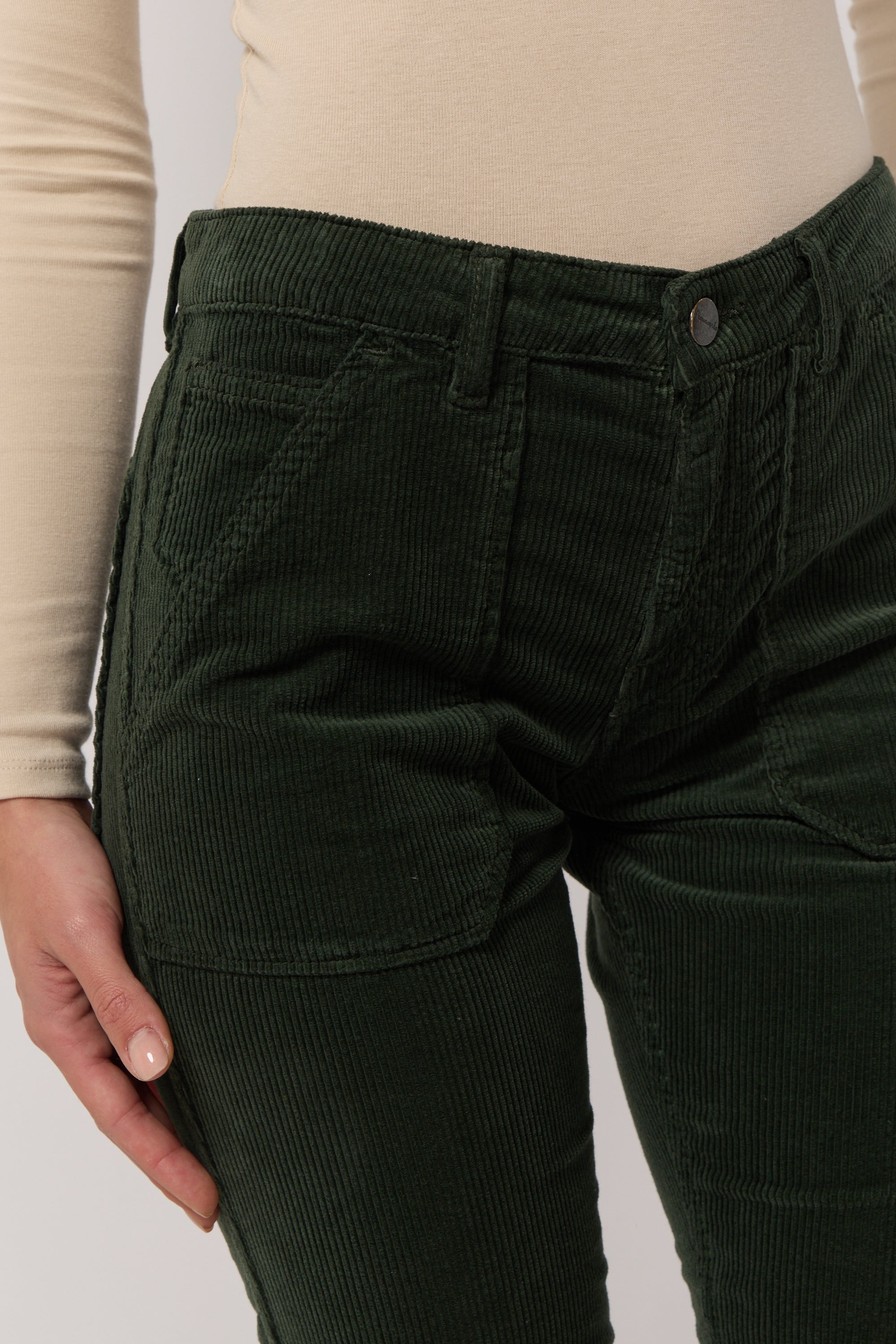 Pantalon Pierce en Velours - English Green