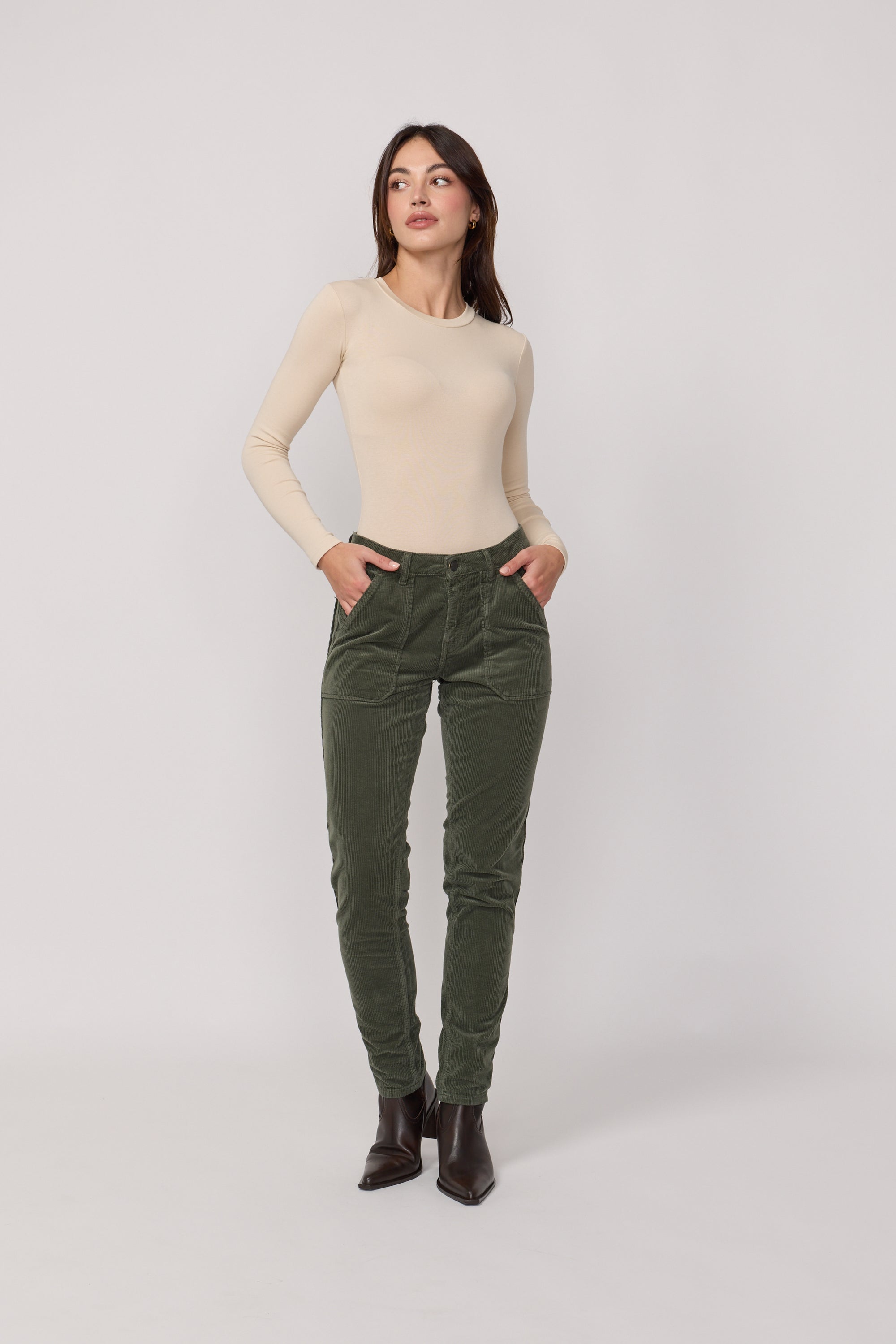 Pantalon Pierce en Velours - Military Kaki