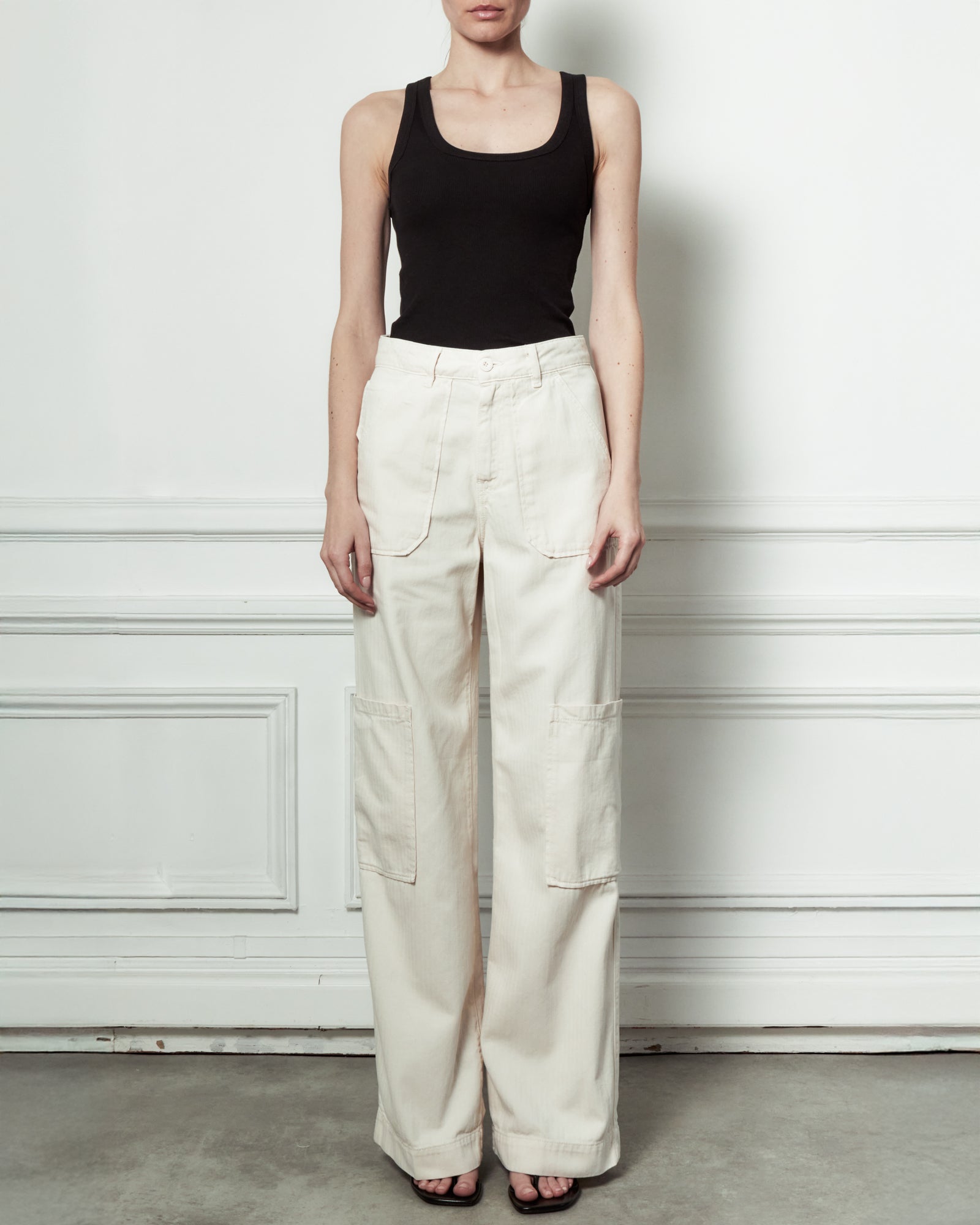 Pantalon Sander Chevron - Cream