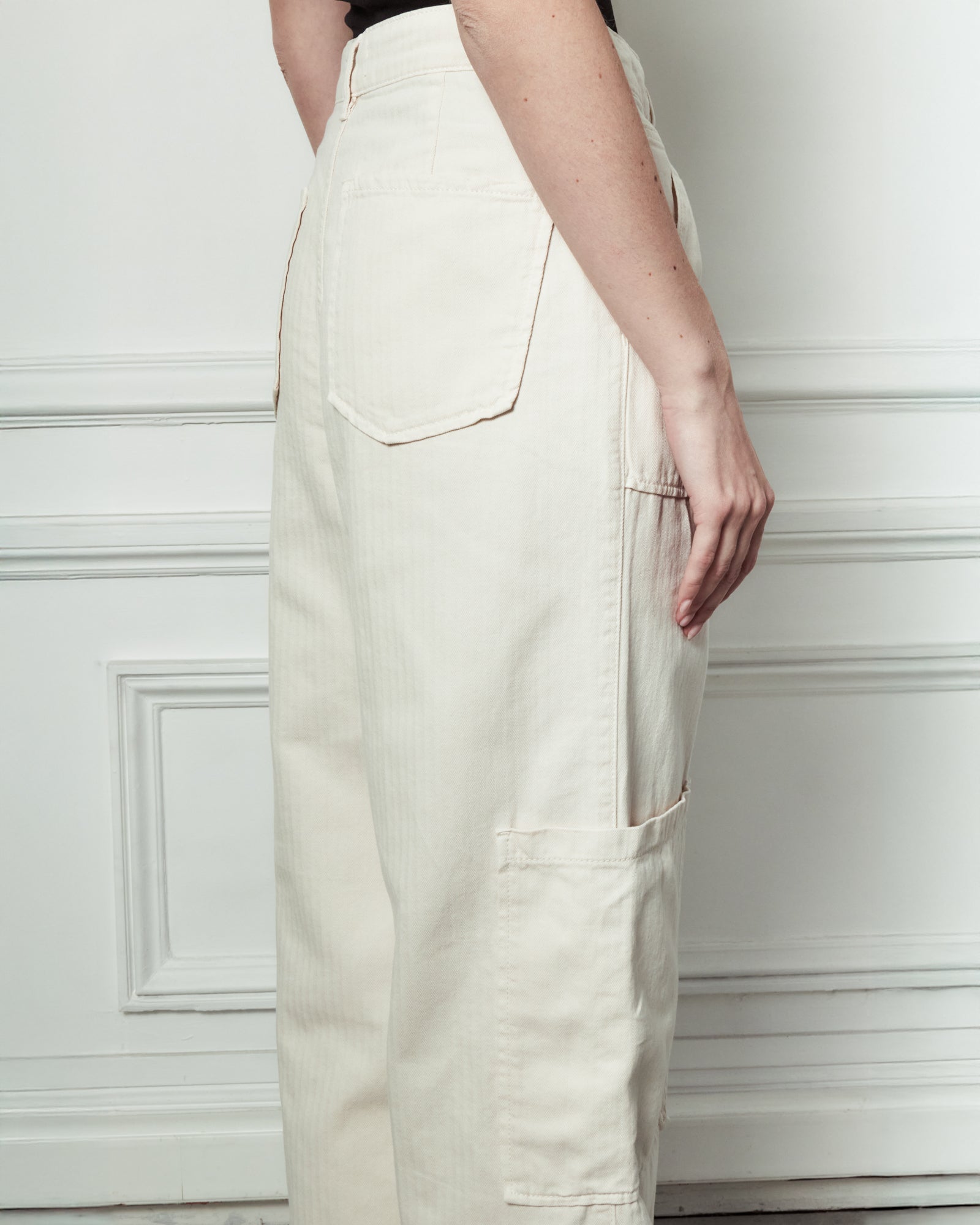 Pantalon Sander Chevron - Cream