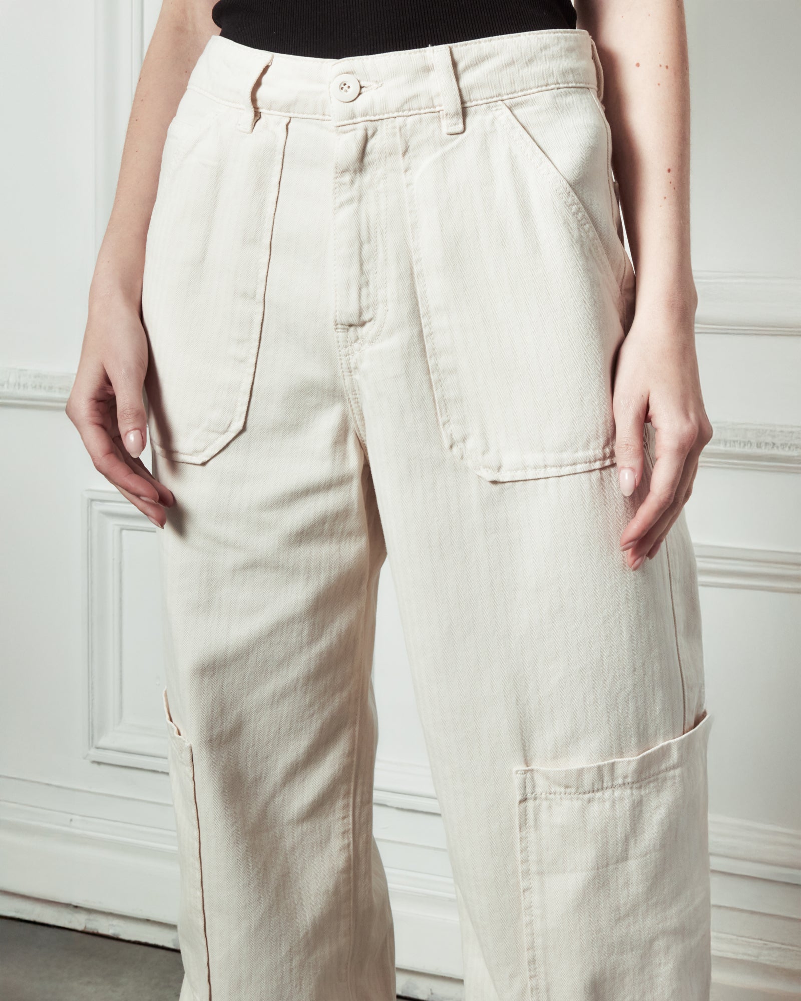 Pantalon Sander Chevron - Cream