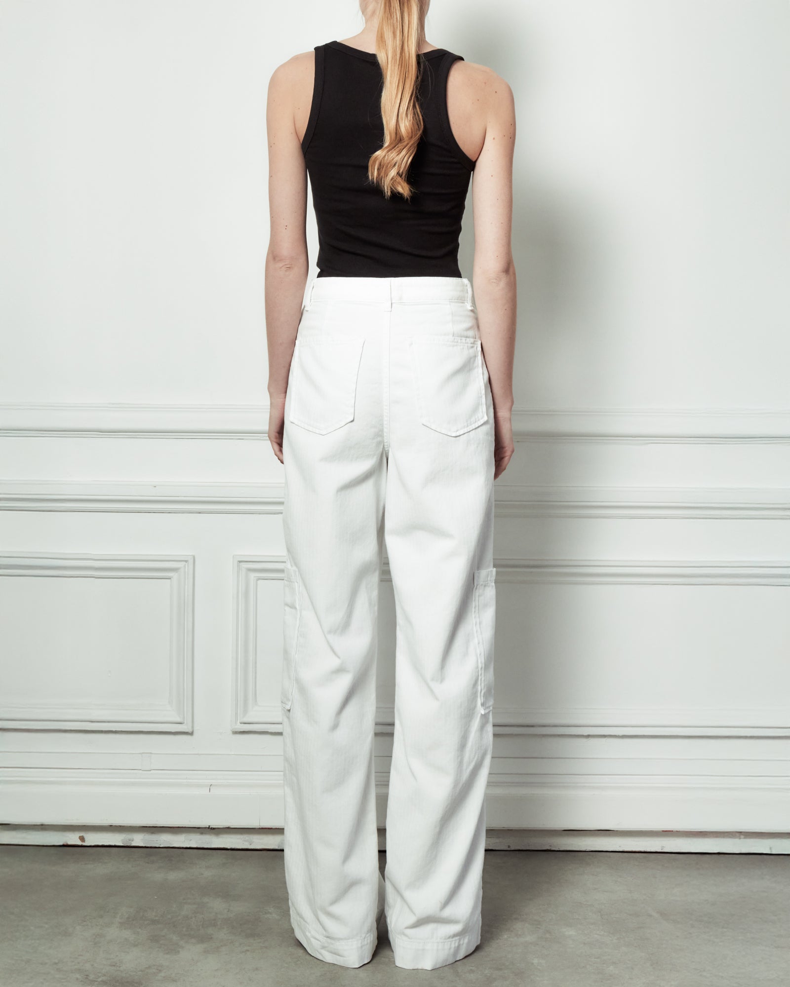 Pantalon Sander Chevron - White