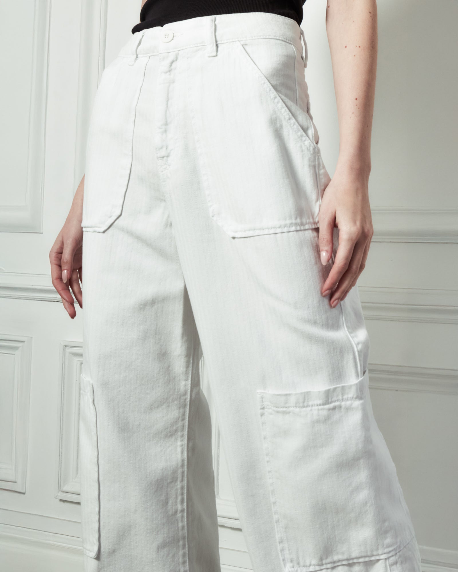 Pantalon Sander Chevron - White