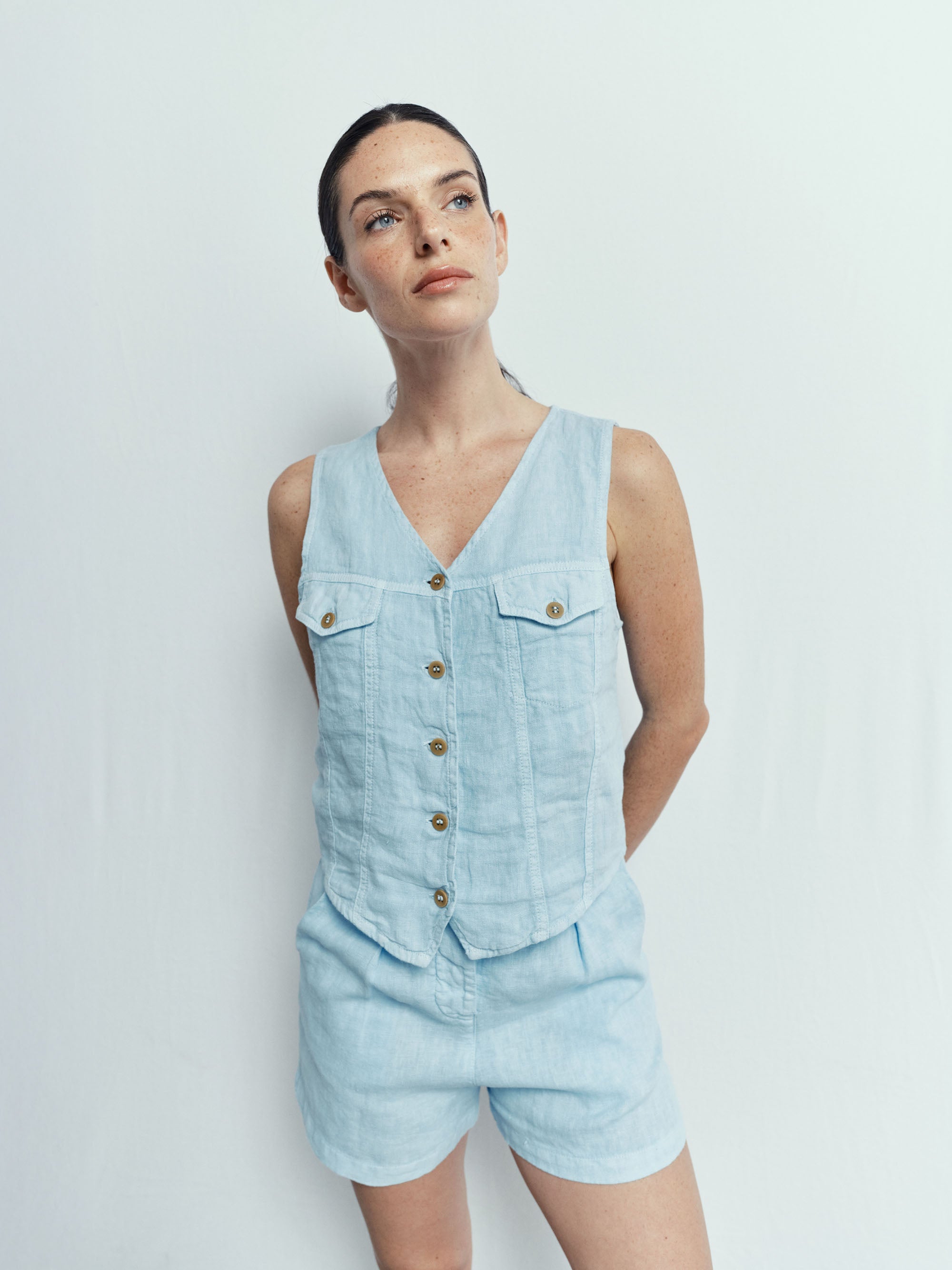 Short Daisy en Lin - Sky Blue