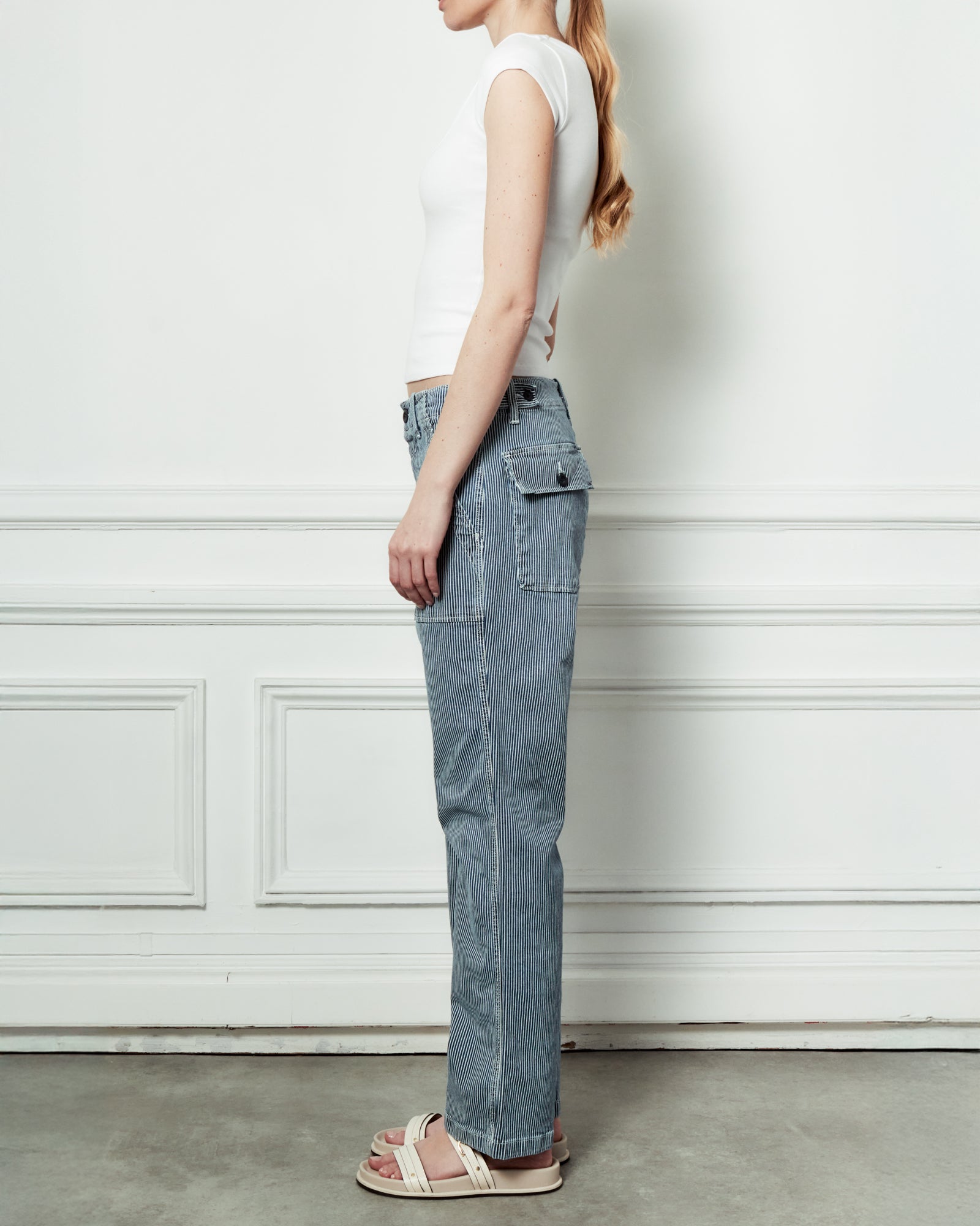 Pantalon Tanker à Rayures - Indigo Used