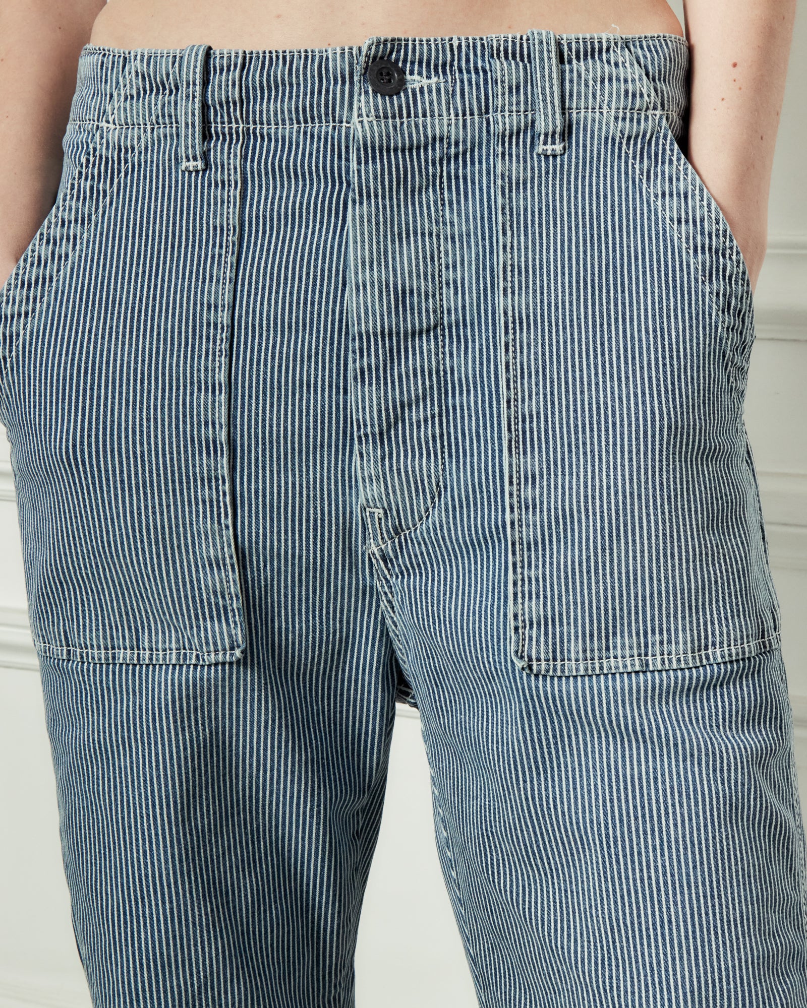 Pantalon Tanker à Rayures - Indigo Used